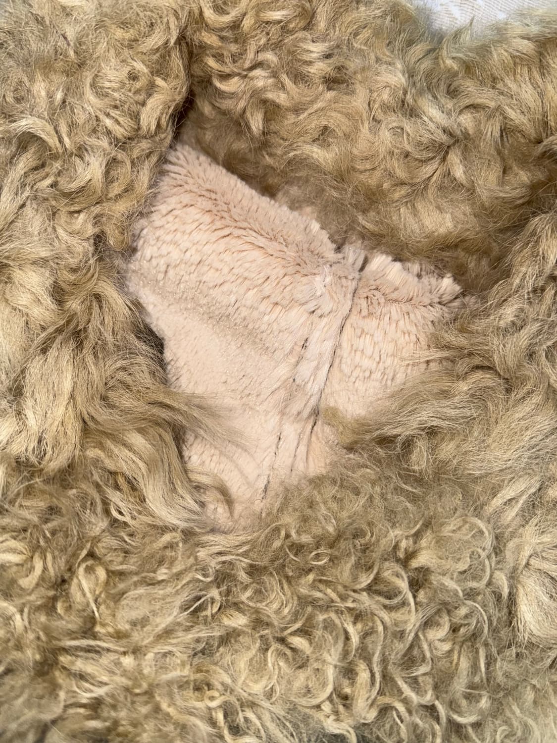 빈티지 카키 양털 하이넥 무스탕 상품이미지5