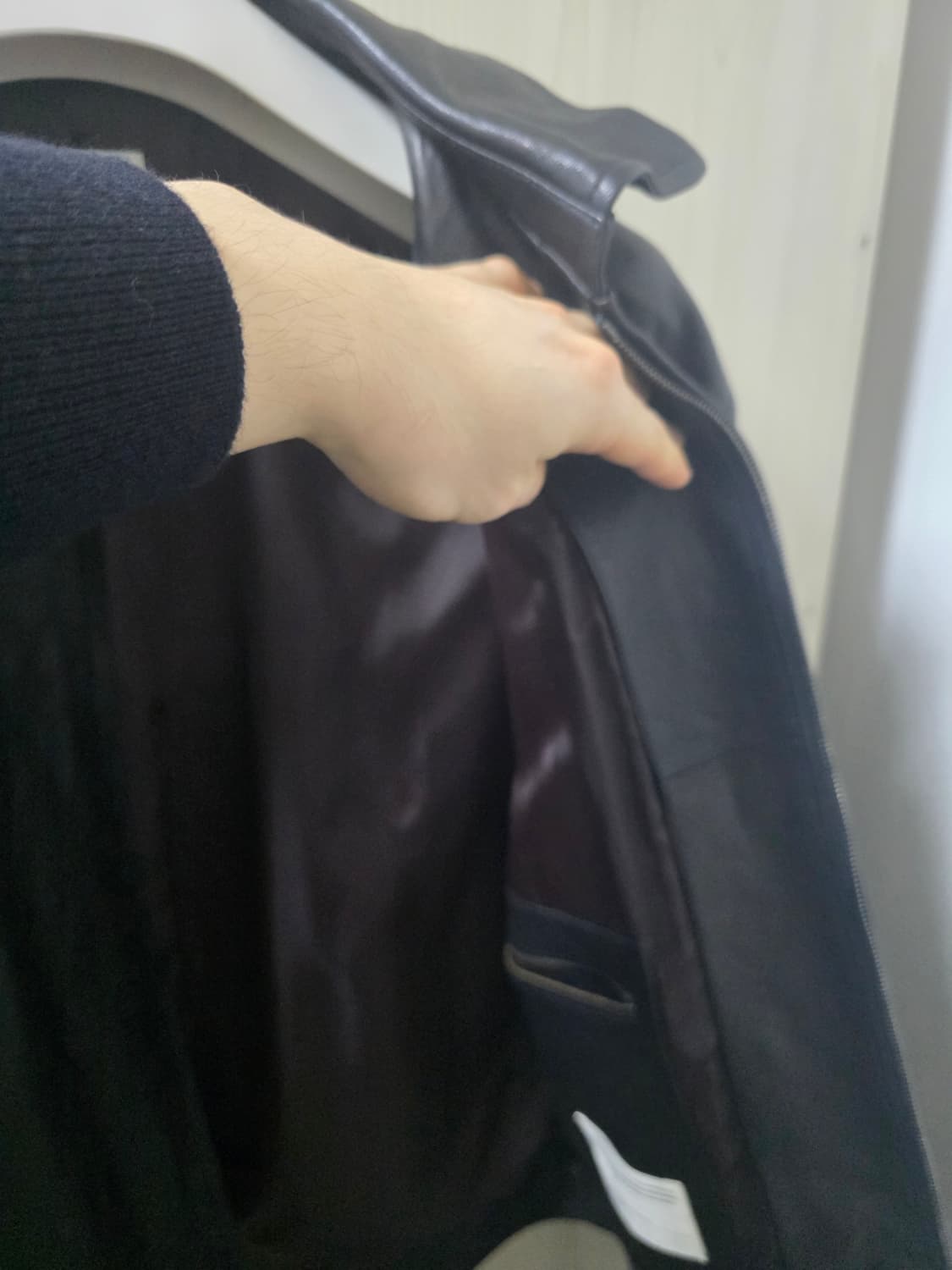 러프사이드 모터사이클 드리즐러 재킷 램스킨 블랙 상품이미지4