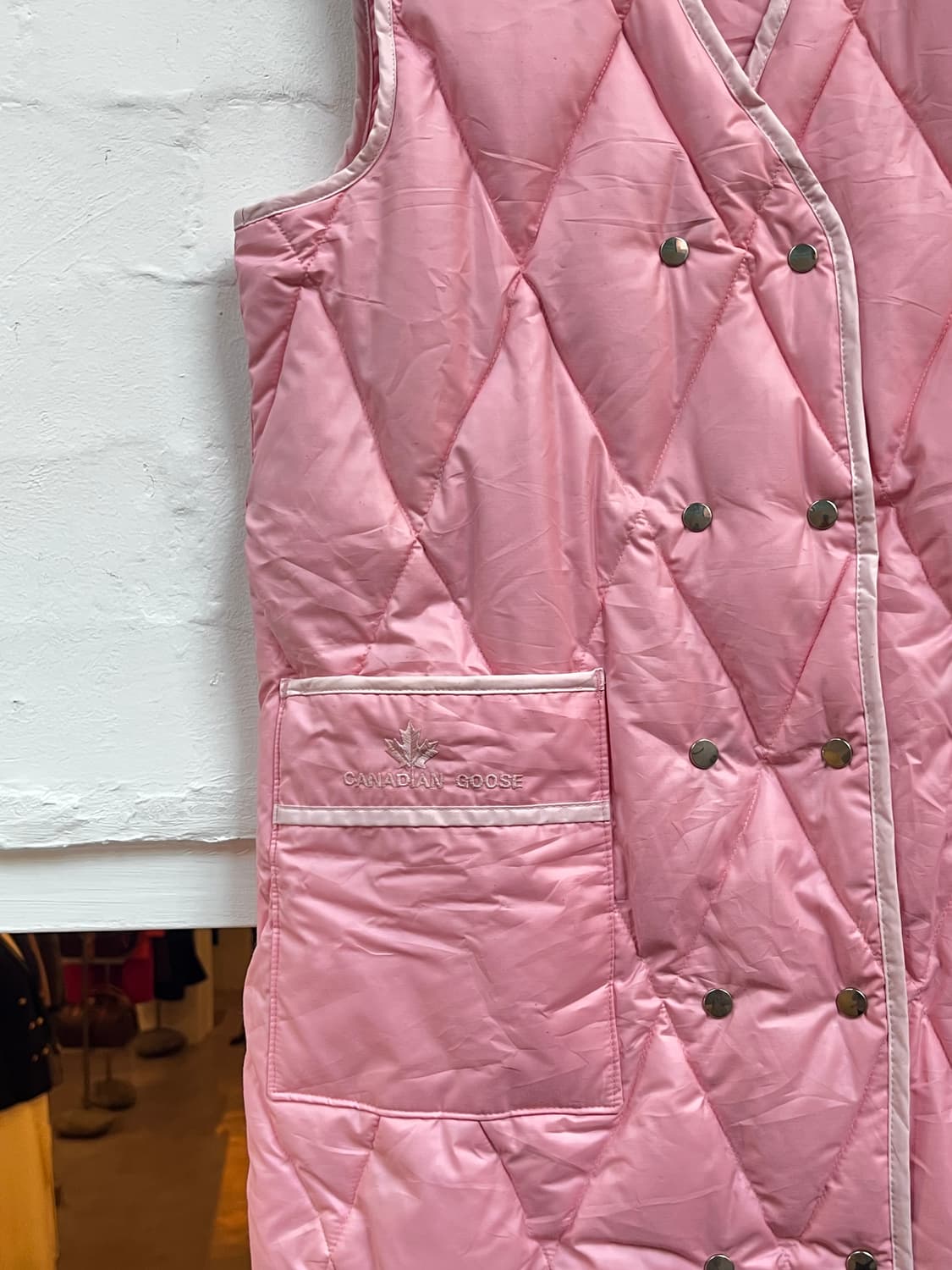 Canadian Goose 핑크 퀼팅 롱 베스트 패딩 L 상품이미지4