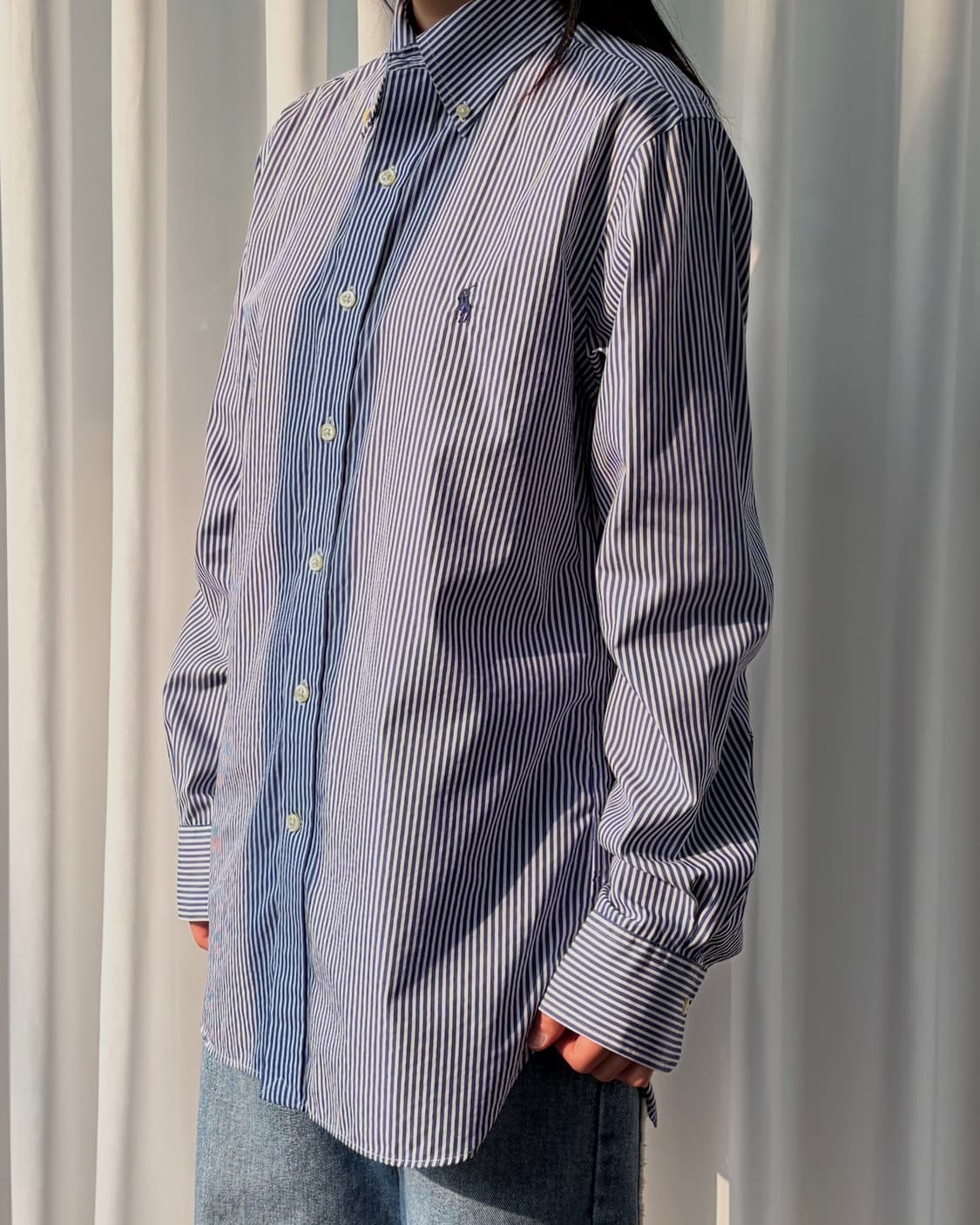 [M]폴로 랄프로렌 이지케어 포플린 스트라이프 셔츠 상품이미지1