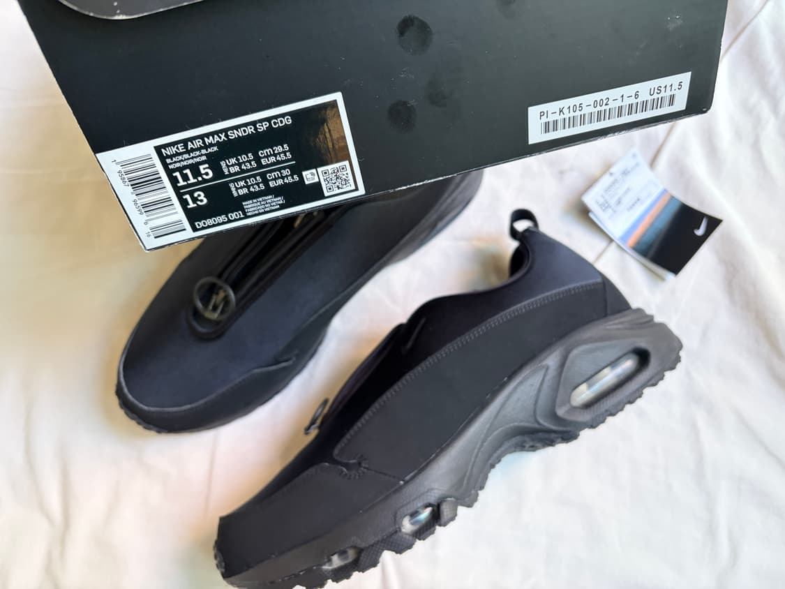 나이키 x 꼼데가르송 옴므 플러스 에어맥스 선더 SP 블랙 CDG x  상품이미지5