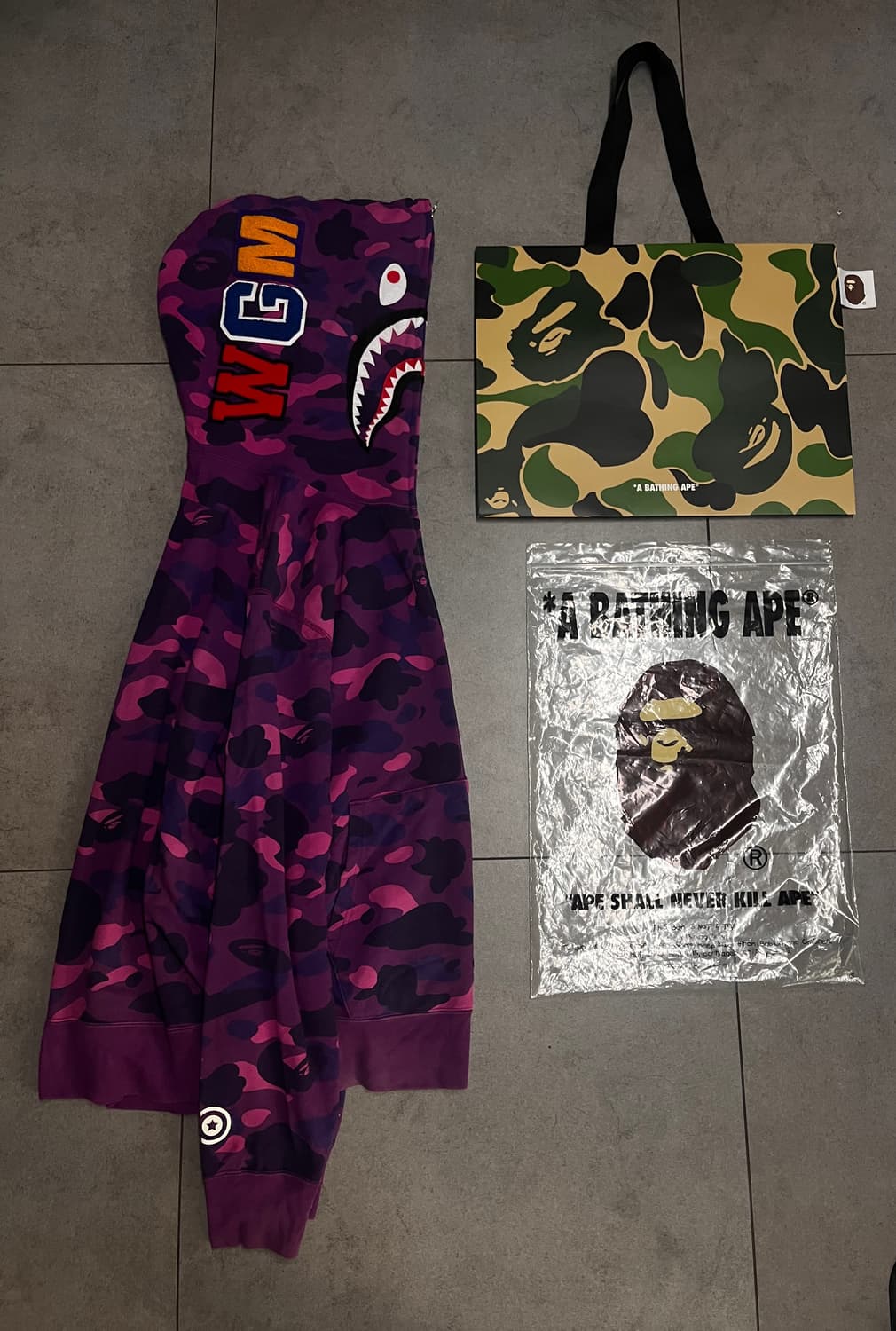 베이프 퍼플 카모 샤크 후드집업 상품이미지1