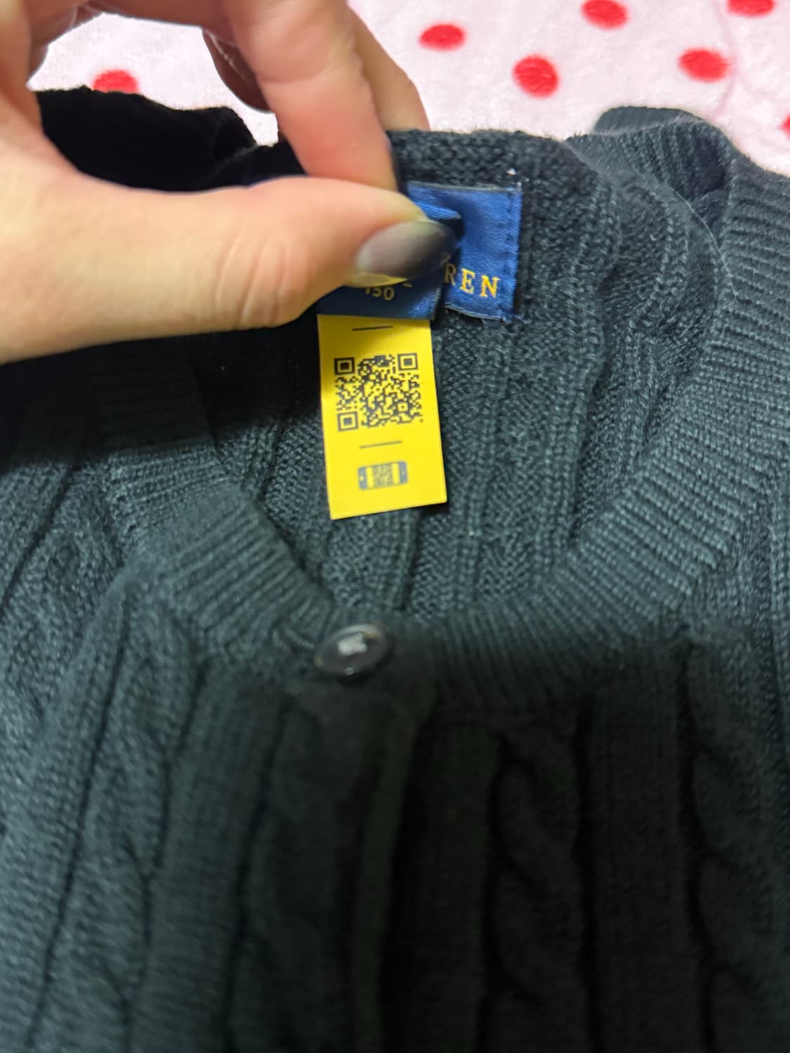 폴로 랄프로렌 걸즈 꽈배기 가디건 L(12-14) 블랙 상품이미지9