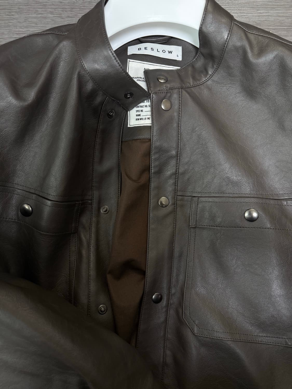 비슬로우 비건 레더 자켓 상품이미지4