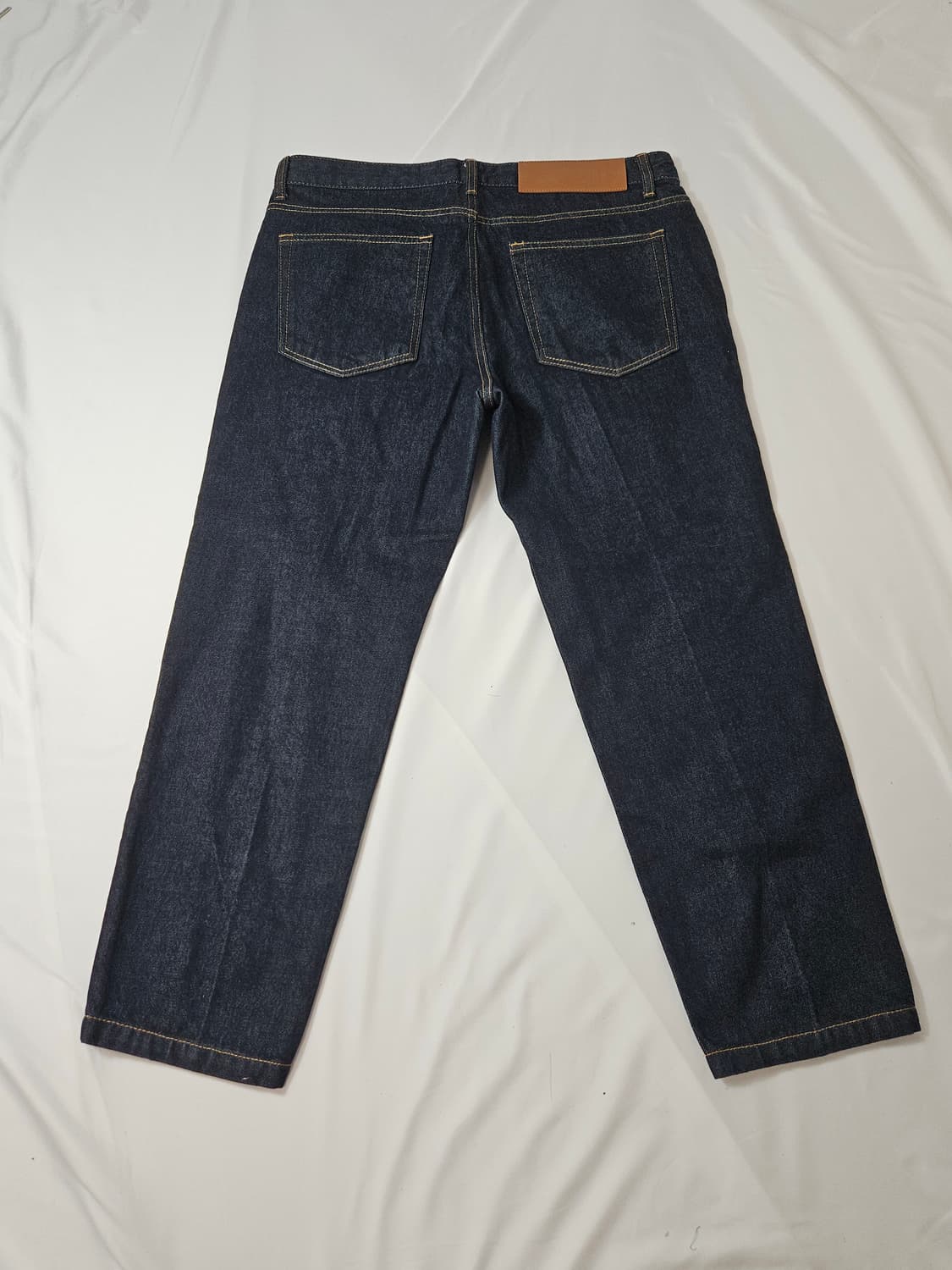 솔리드옴므 가죽패치 생지 데님팬츠 블랙 흑청 진 52 (정품) 상품이미지1