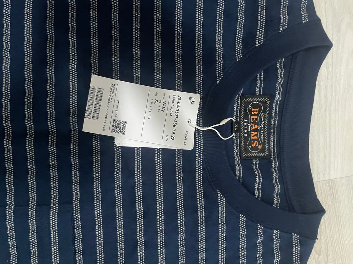 빔즈 플러스 포켓 자카드 반팔티셔츠 XL 상품이미지3