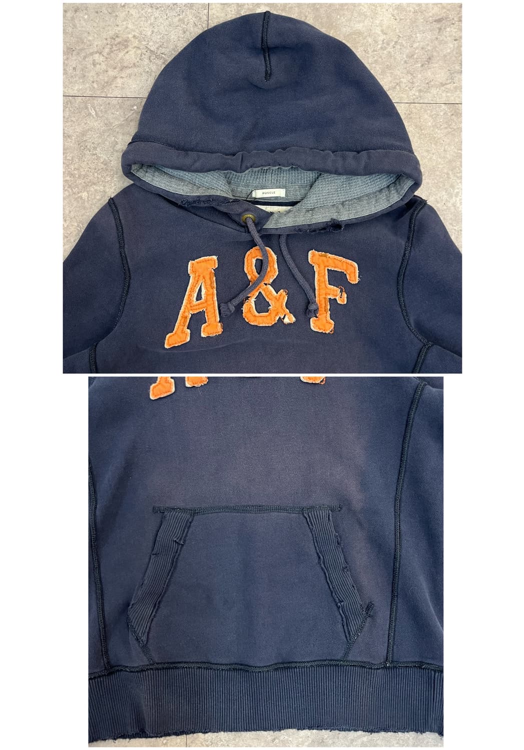 아베크롬비 기모 후드티 네이비 M #csz3259 상품이미지5