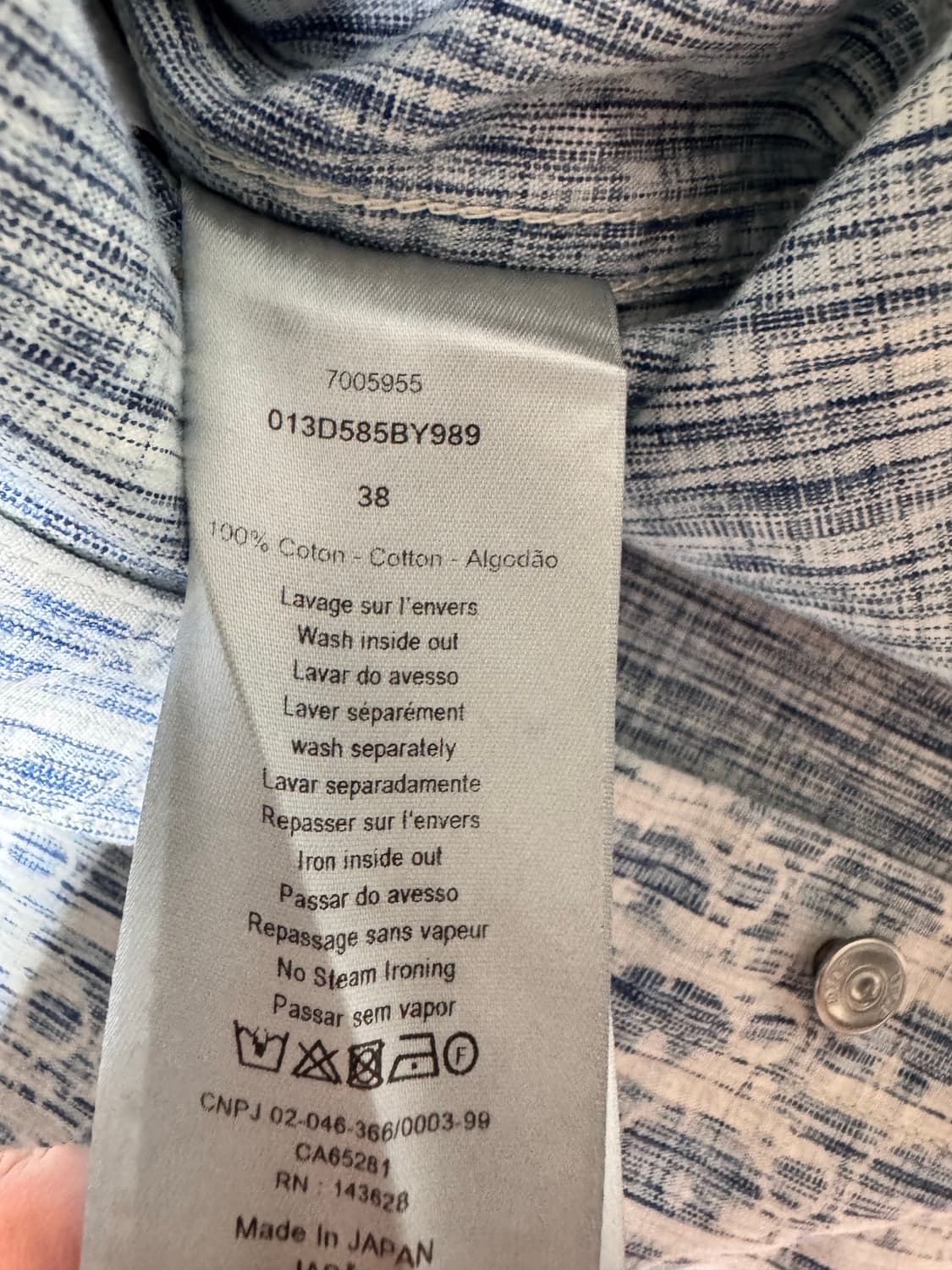 디올 오블리크 카스리 데님 오버셔츠 (38) 상품이미지5