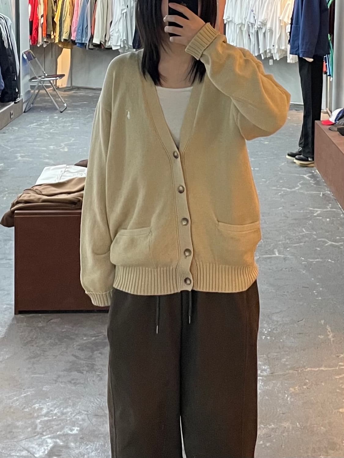 폴로 랄프로렌 자수 로고 베이지 니트 가디건 H1348 상품이미지1