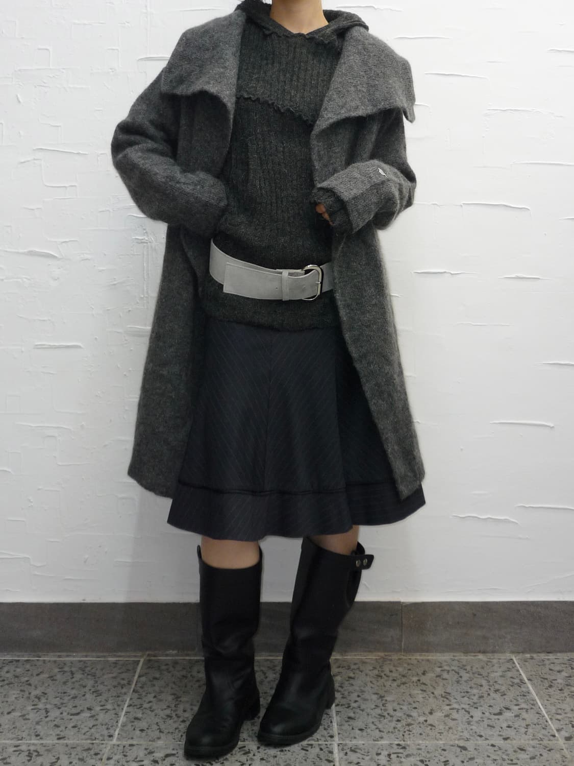 charcoal open coat 상품이미지2