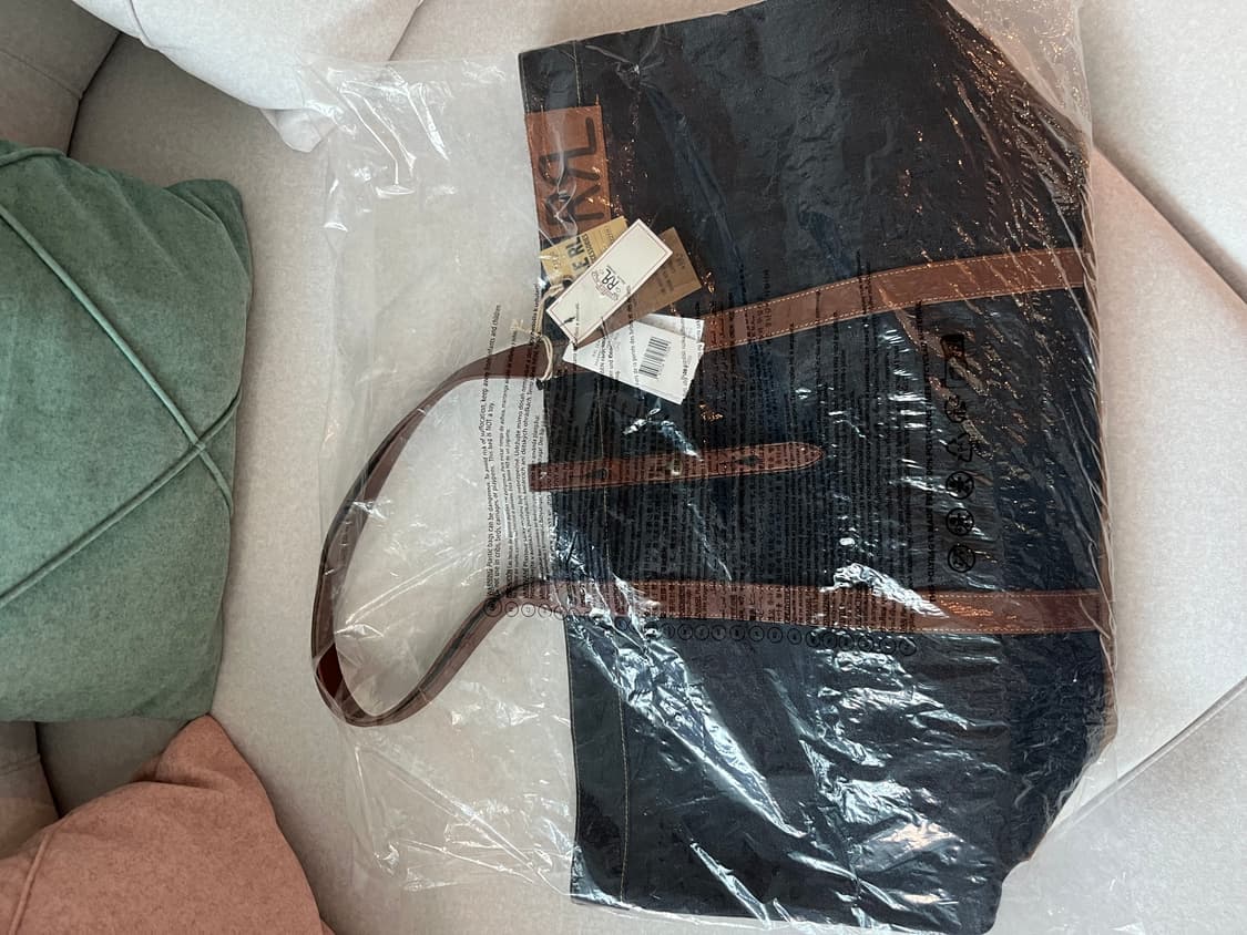 RRL 더블알엘 레더 트림 데님 토트백  상품이미지2