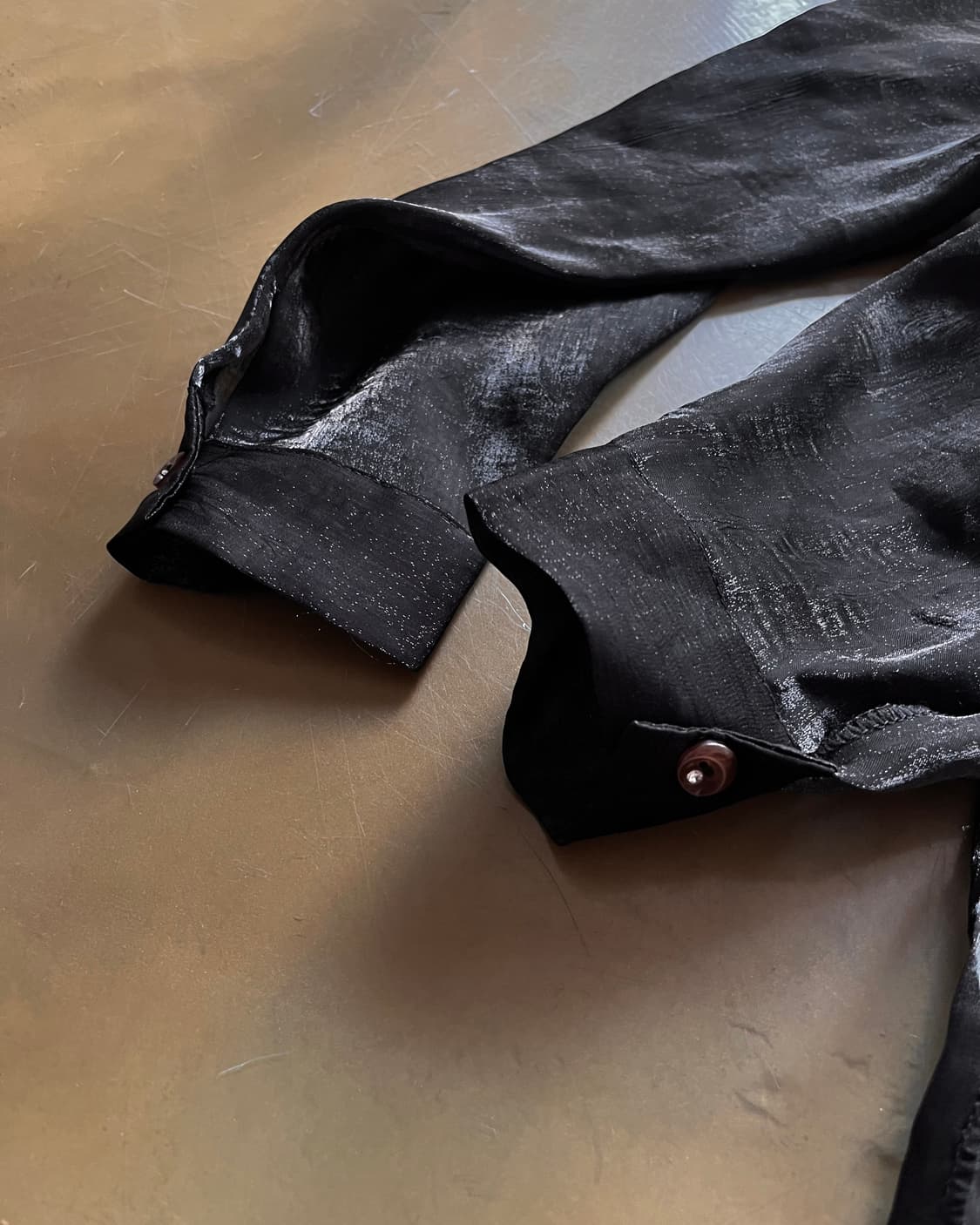 Jpn Vintage Open Collar Black Shirt 상품이미지8