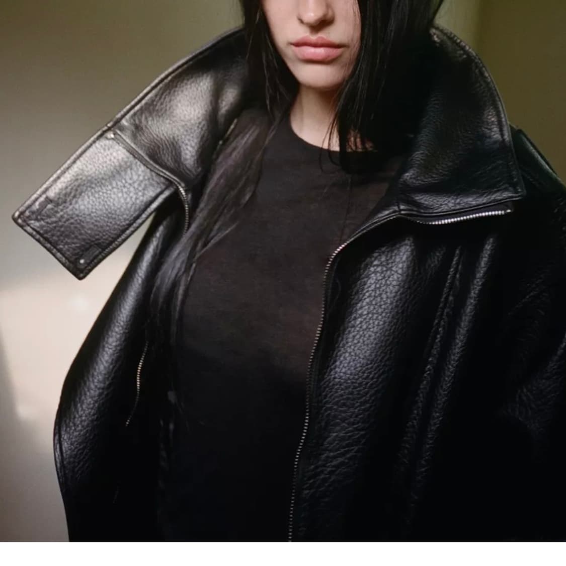 zara 자라 페이크 레더 점퍼 자켓 블랙 상품이미지2