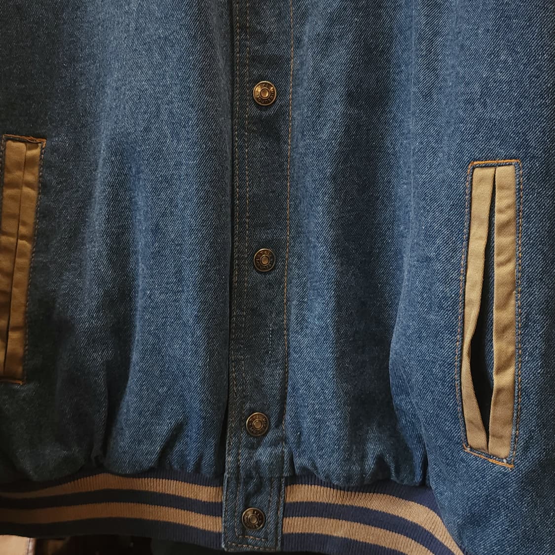 90s 빈티지 데님 바시티 자켓 레터맨 자켓 L 상품이미지5