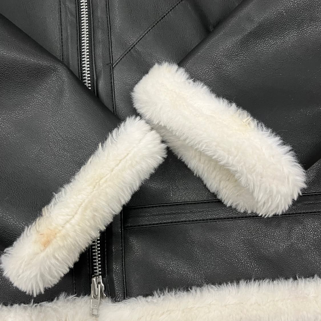 [정품/XL] 도프제이슨 블랙 가죽 무스탕 자켓 b18 상품이미지6