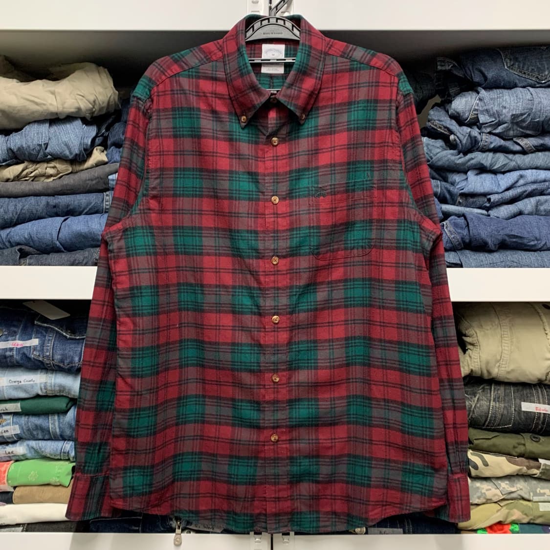 [M] 브룩스 브라더스 타탄체크 코튼셔츠 리젠트핏 상품이미지2