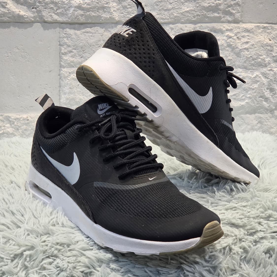 6w-27:나이키 에어맥스 Thea 블랙 화이트 24.5cm 상품이미지4