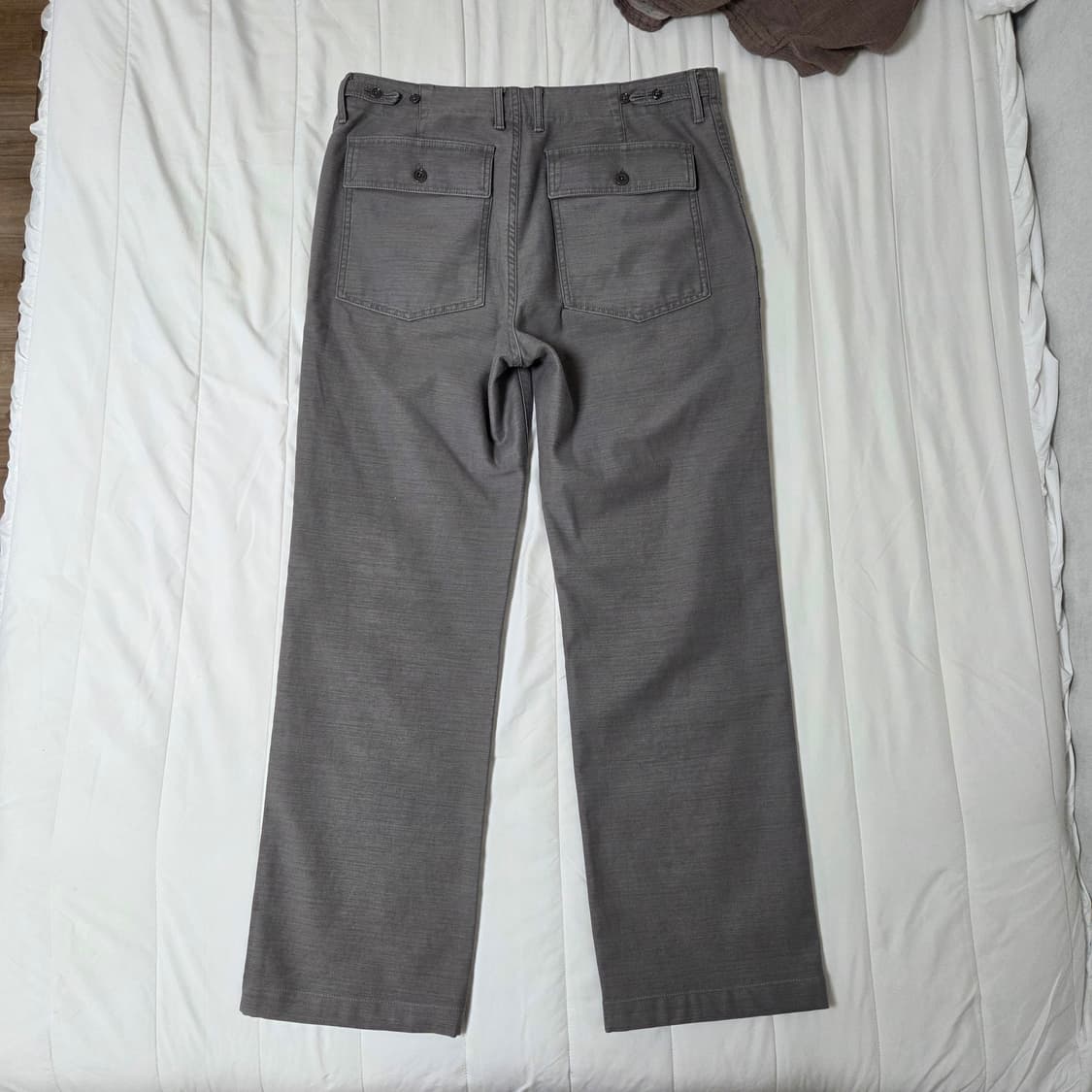 포터리 백사틴 슬림 스트레이트 퍼티그 팬츠 2 그레이 카키 / 바지 워크 상품이미지4