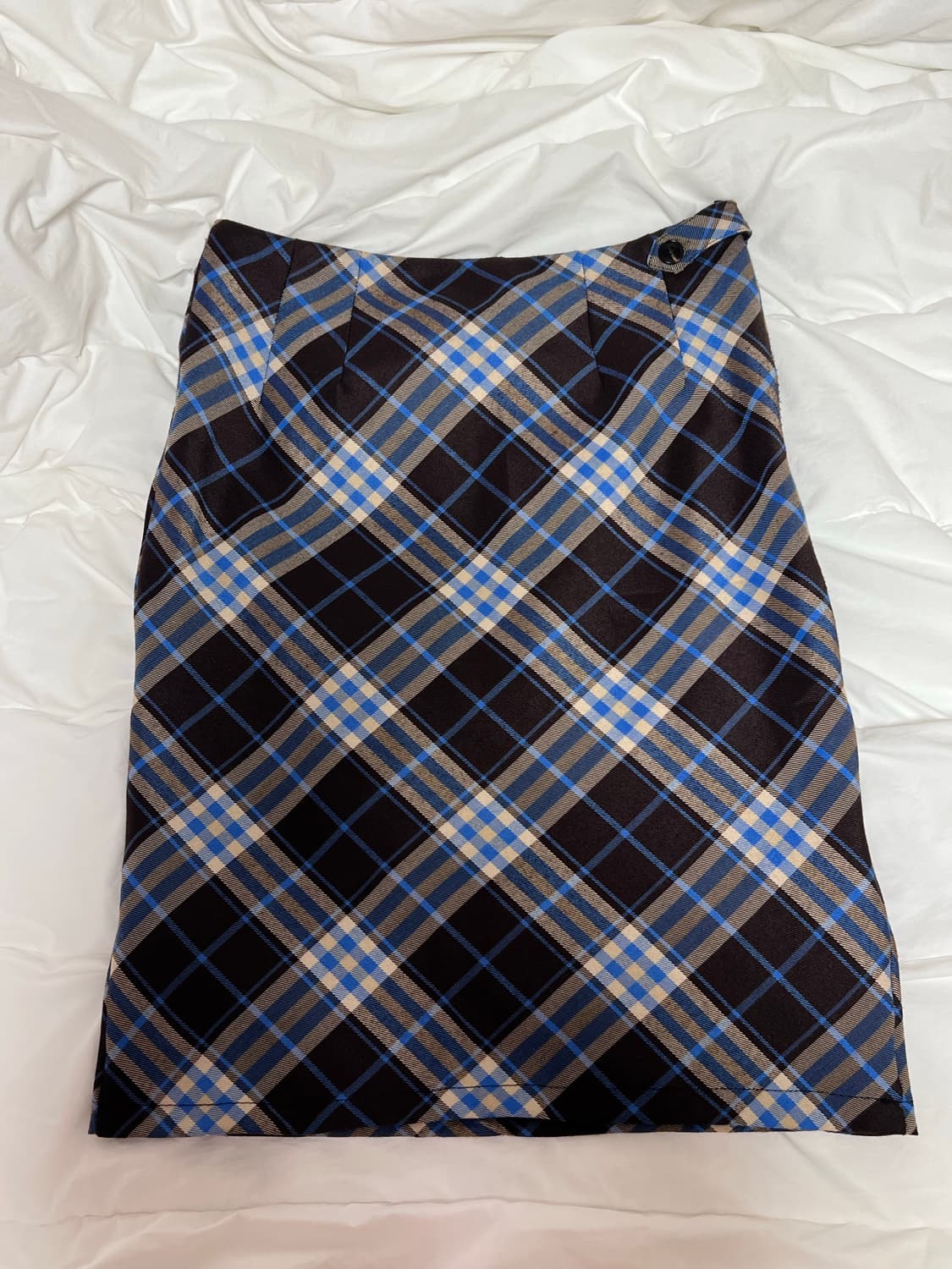 골반 미디 체크 스커트 빈티지 상품이미지1