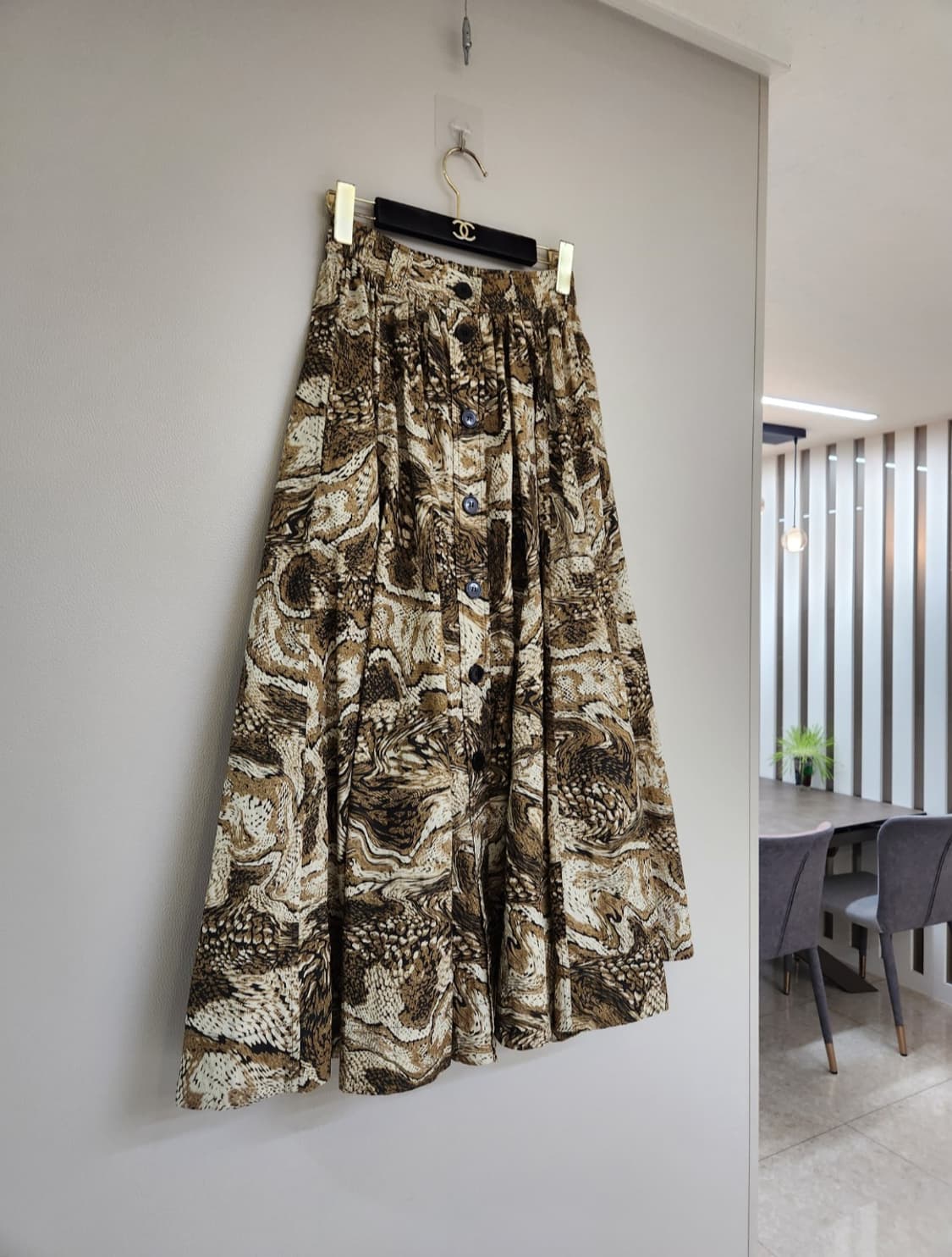(새상품)가니 프린팅 허리밴딩 롱스커트 34사이즈 상품이미지4