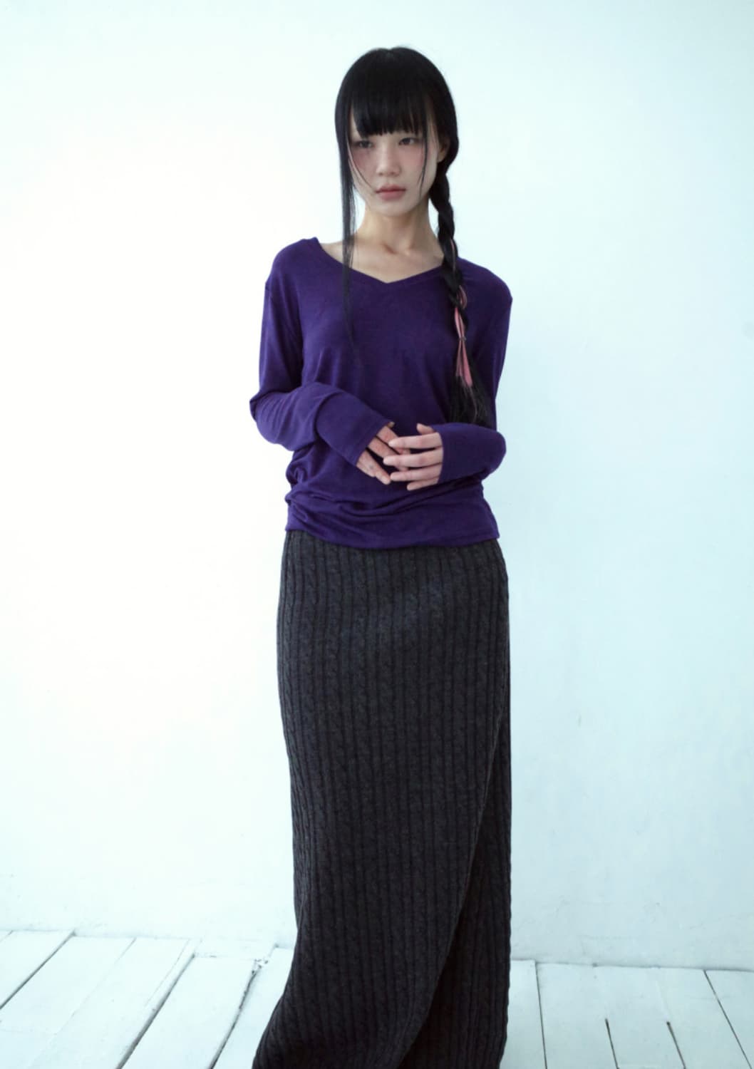 베이비랩 sheer v neck 티셔츠 바이올렛 상품이미지1