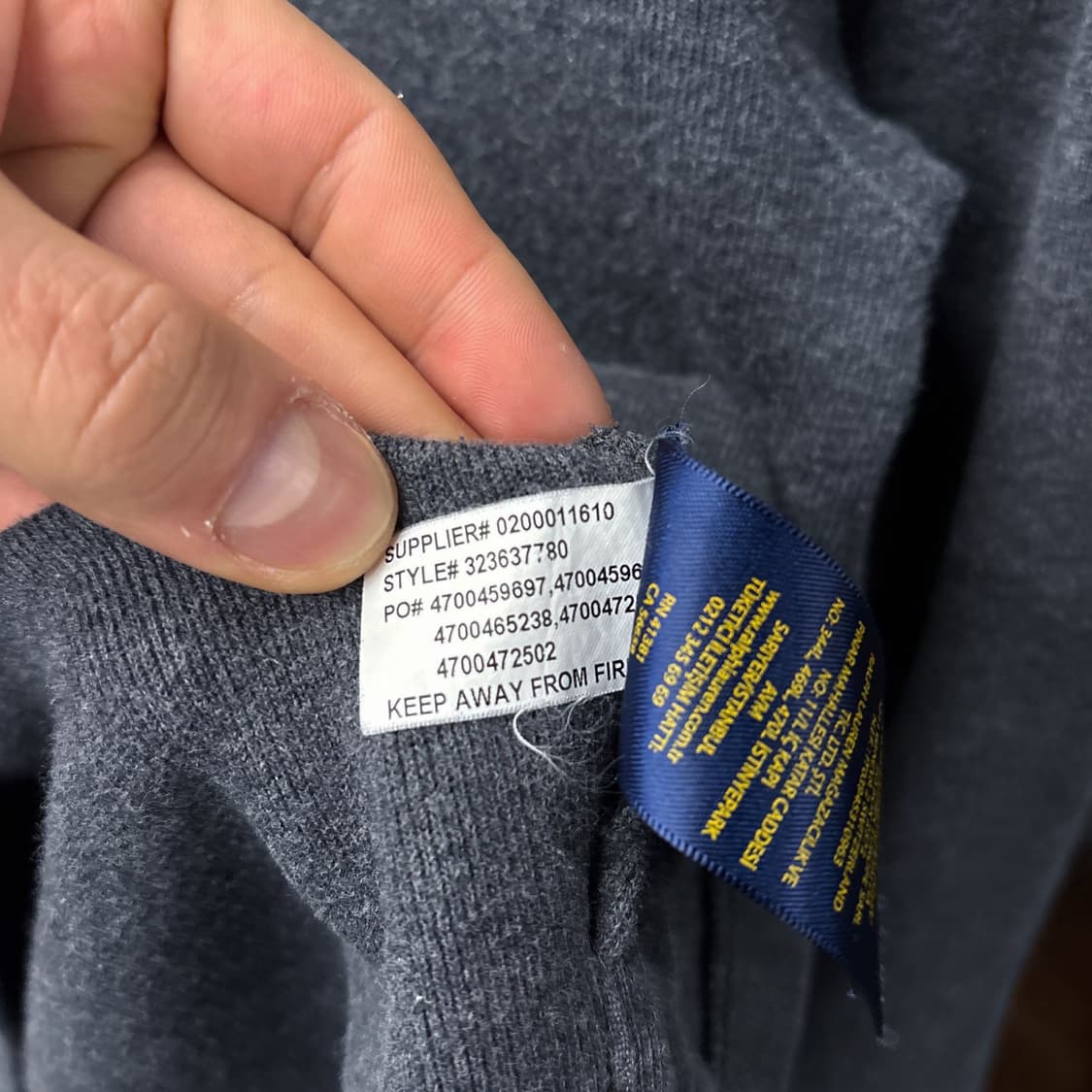 신형라벨 폴로 랄프로렌 리브넥 코튼 하프집업 니트 스웨터 차콜 N987 상품이미지9