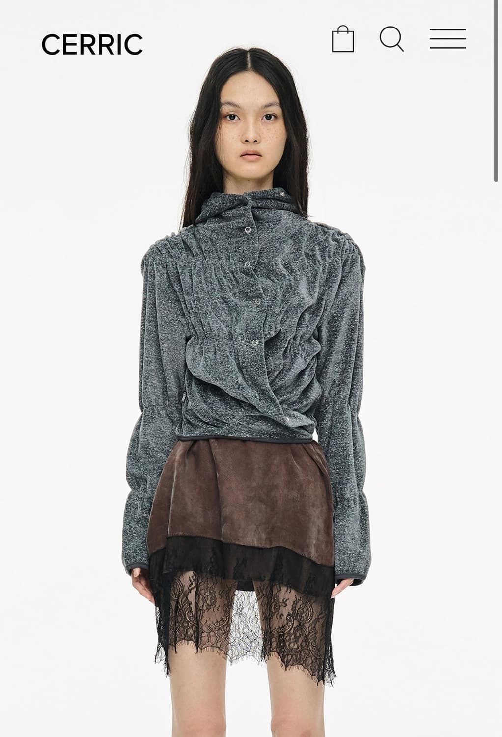 세릭 플러피 랩 후드 가디건 상품이미지1