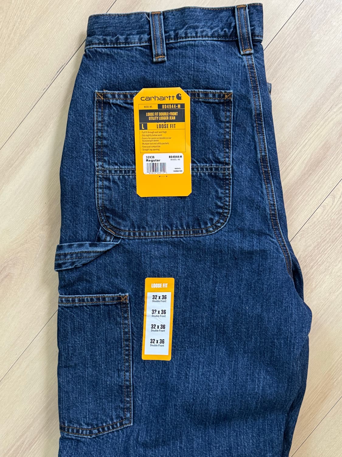 칼하트 카펜터 더블니 워시드 데님 B73 32X36 새상품 상품이미지1