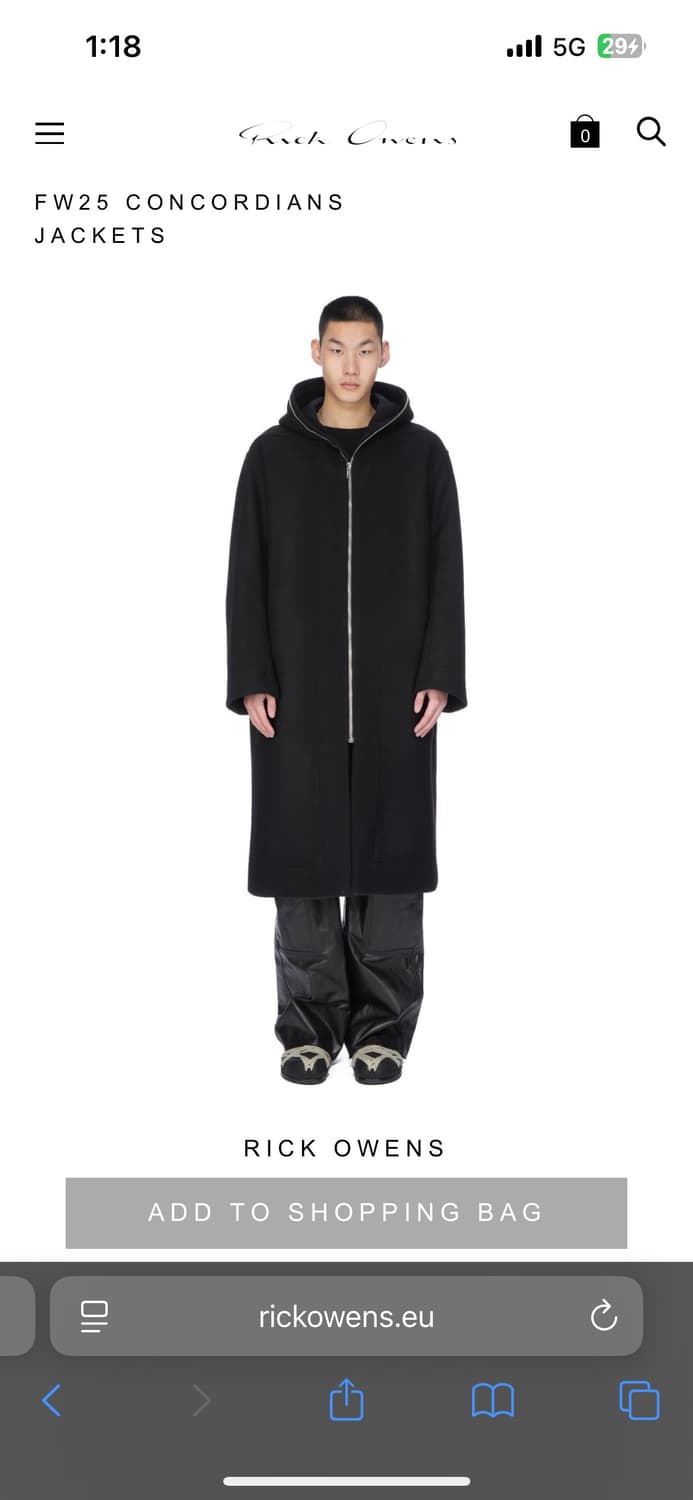 [48] 릭오웬스 25FW 김프 맥 코트 상품이미지6