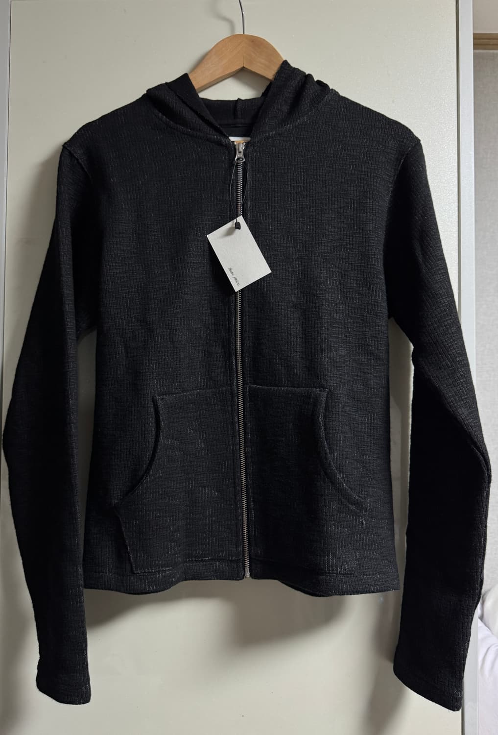 [새상품] Textured Hoodie Zip Black 1 size 상품이미지5