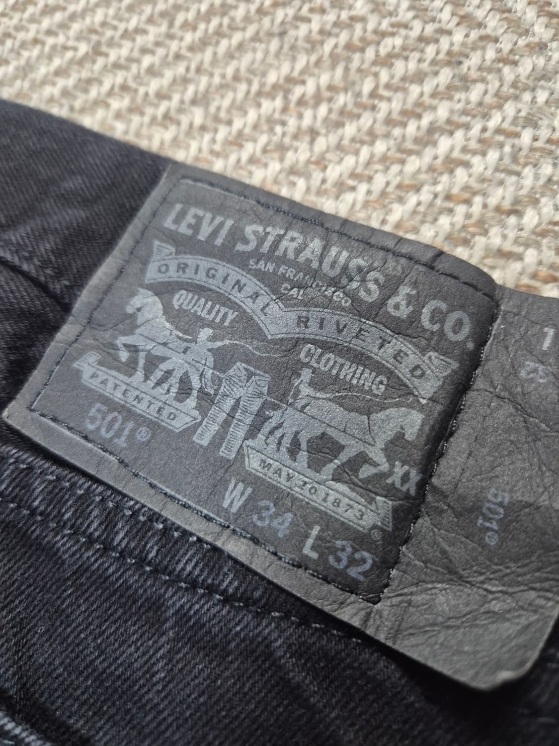 리바이스 501 블랙 w34 (A10) 상품이미지4