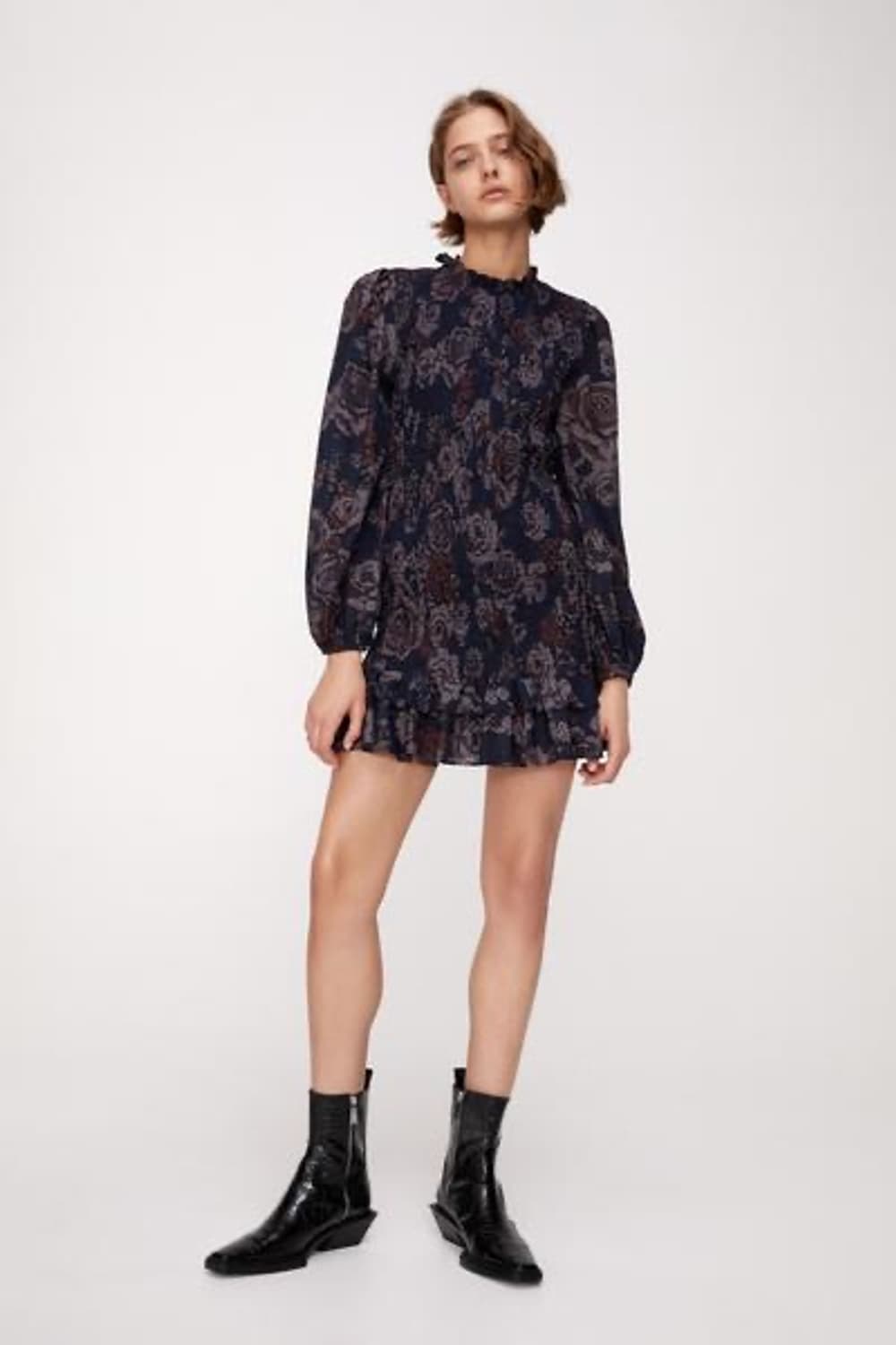 자라 플라워 패턴 미니 원피스 상품이미지1