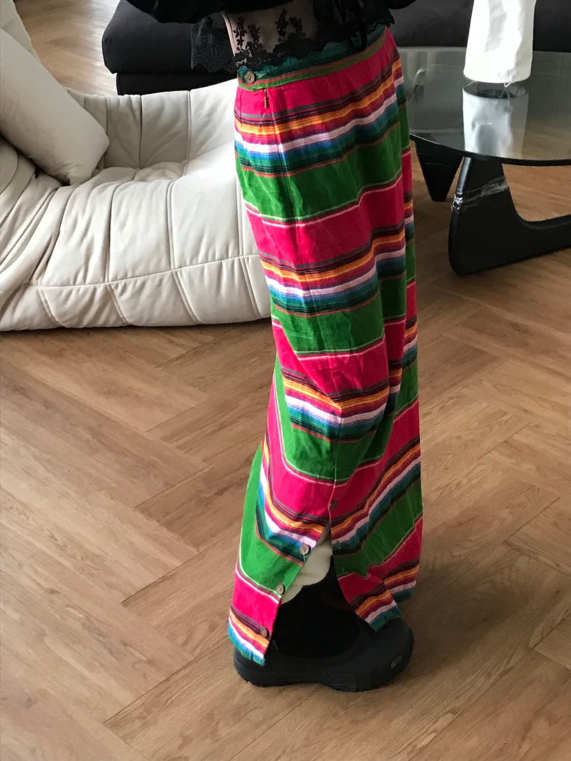 vintage stripe pattern button skirt 상품이미지5