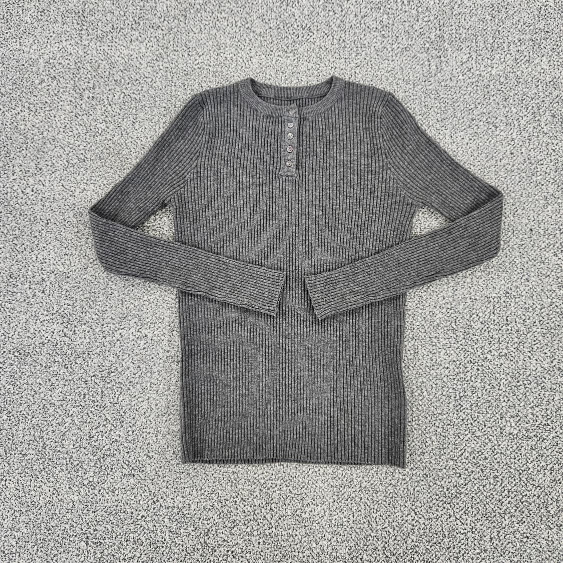 [F] 디자인바이서울 여성 그레이 골지 니트 스웨터 1104JM1 상품이미지1