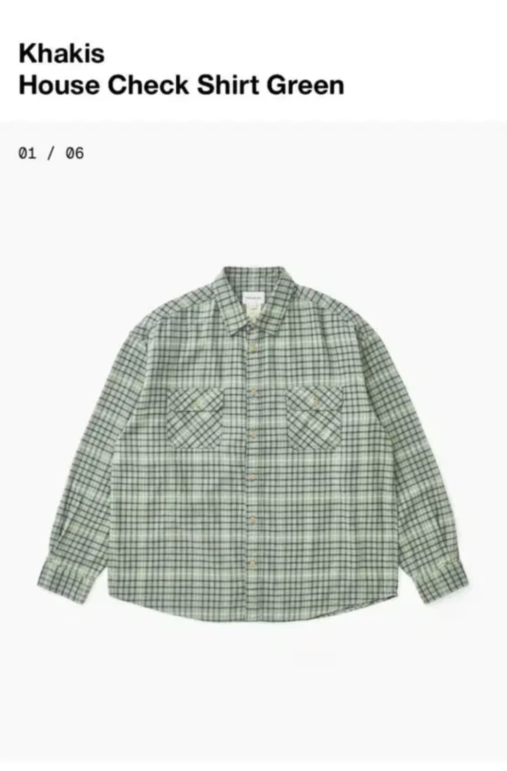 (M) 카키스 체크 셔츠 상품이미지1