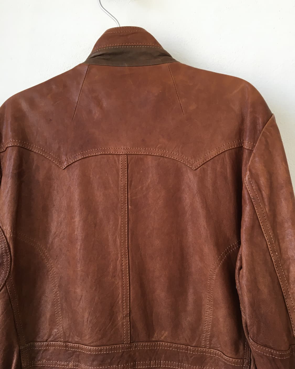High neck multi pocket lamb leather jack 상품이미지4