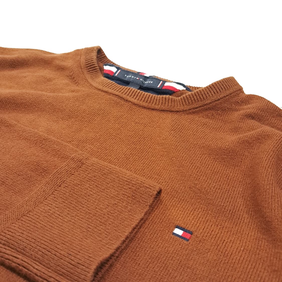 CL773 L 타미힐피거 코튼캐시미어 브라운 니트 스웨터 상품이미지5