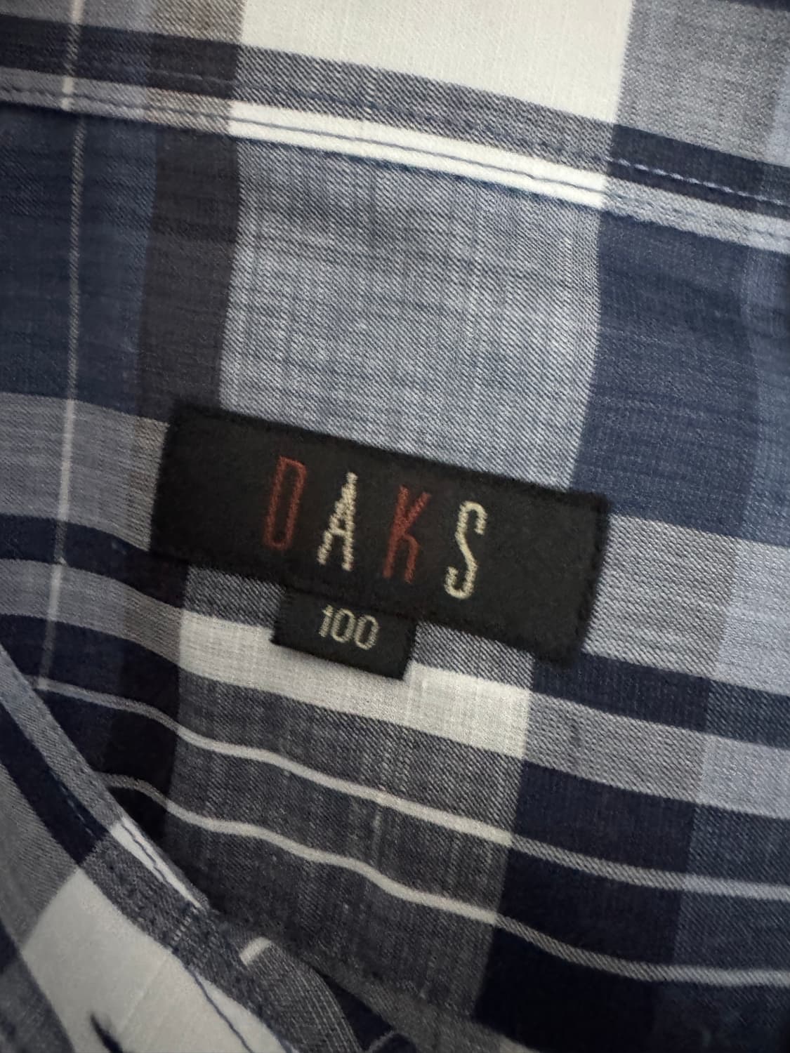닥스 Daks 미니멀 반팔 체크 셔츠 L 100 상품이미지3