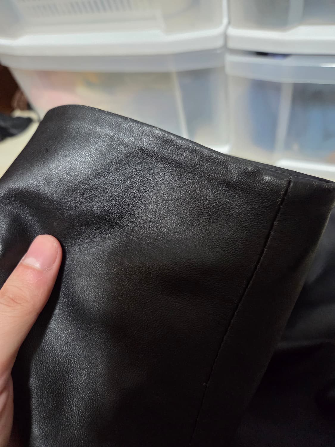 블랙 레더 블레이저 XL 상품이미지6