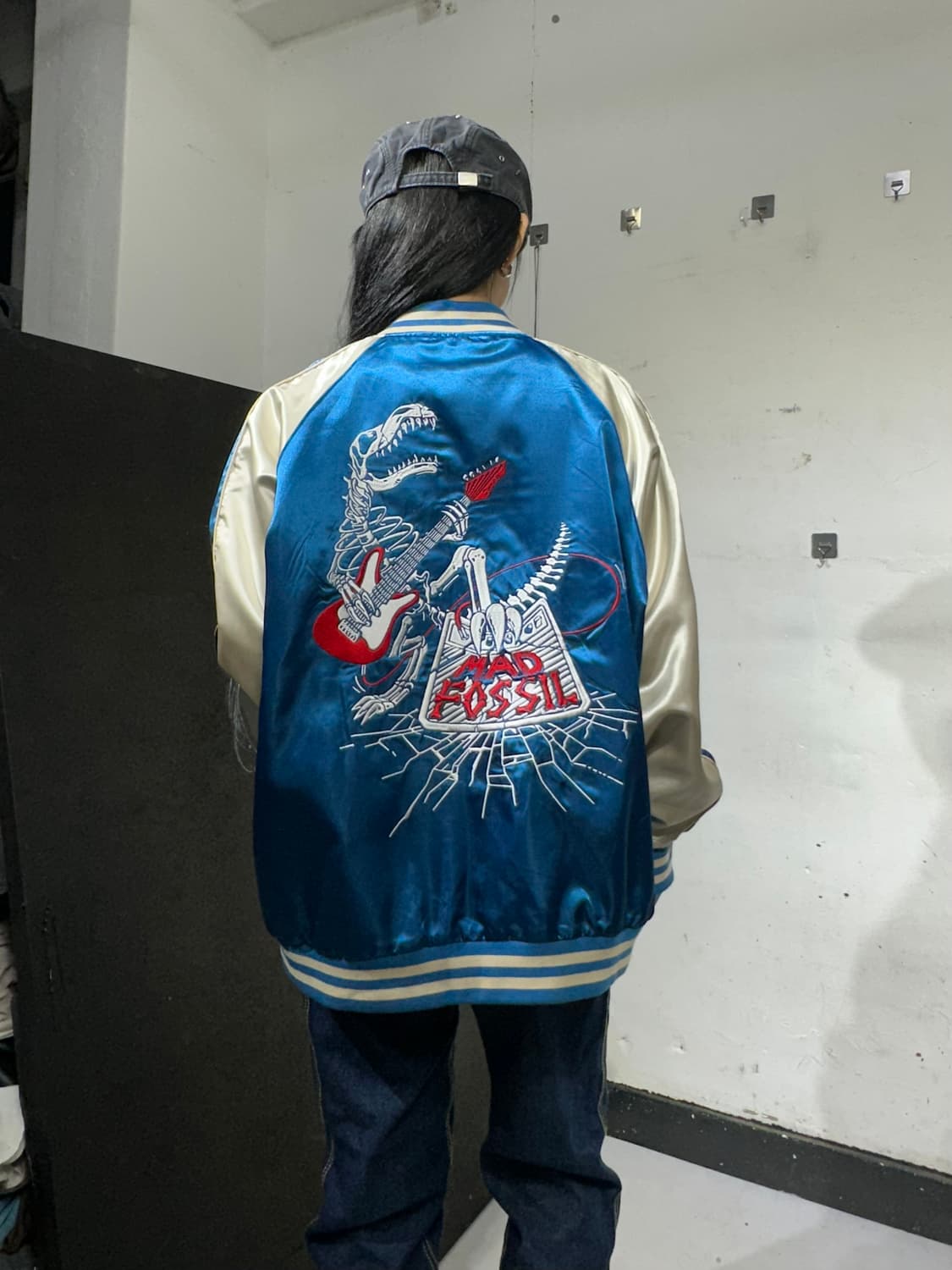 Jpn 일본빈티지 선바 재패니즈 오리엔탈 뼈다귀 네이비 자켓 상품이미지6