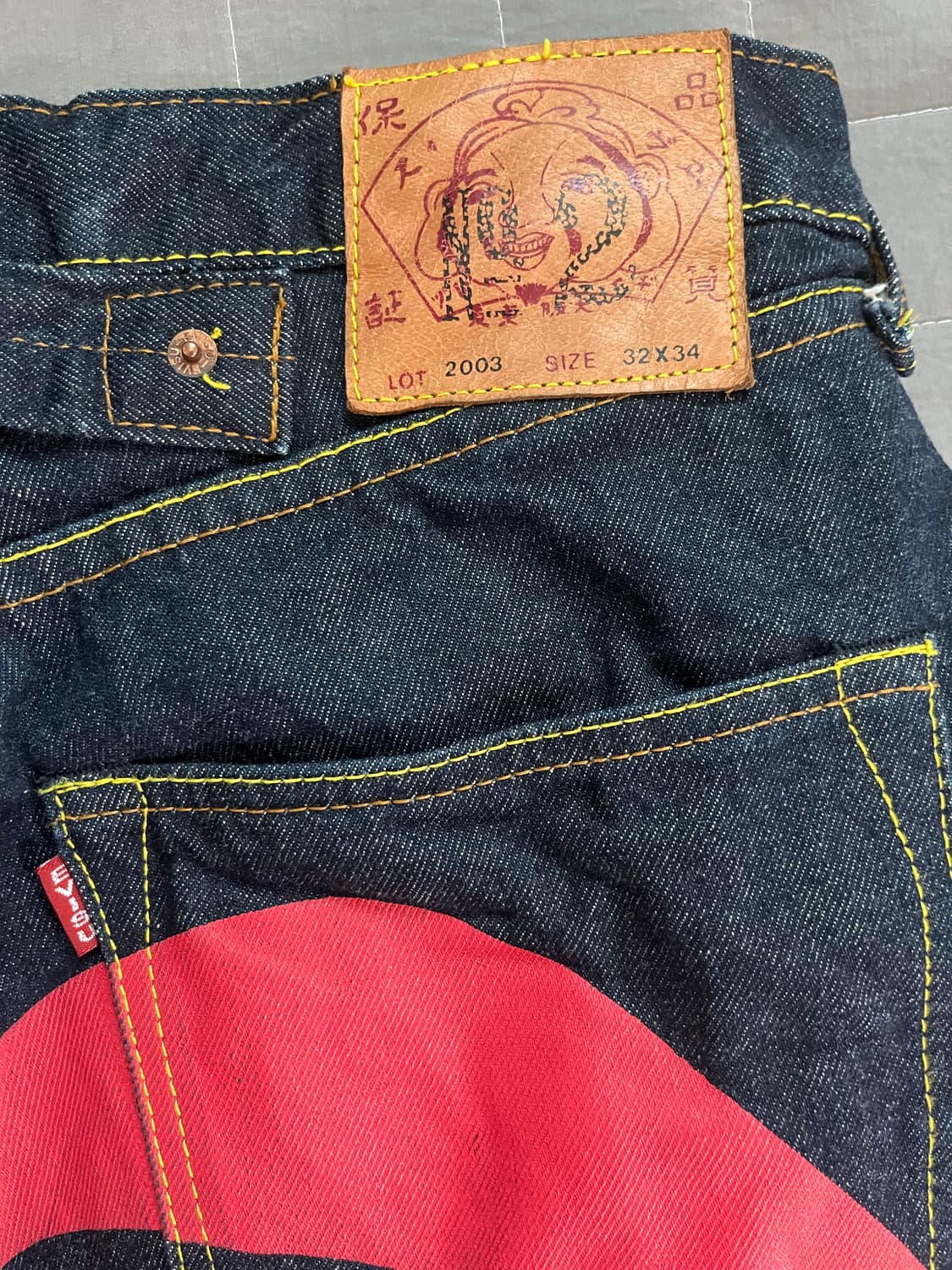 에비수 빅 갈메기 프린팅 레드 와이드 상품이미지3