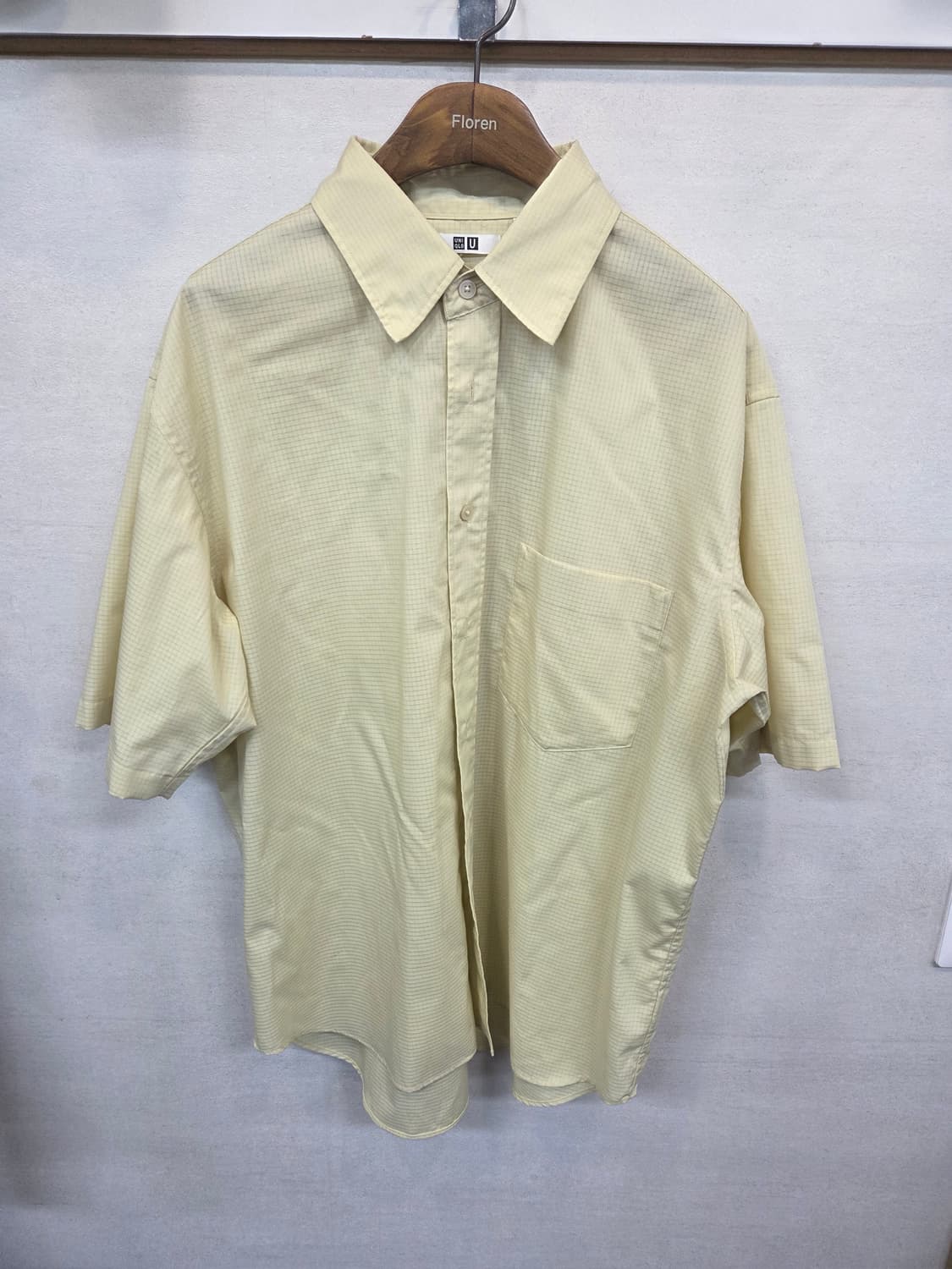 유니클로 u 체크 셔츠반팔 L 오버핏  상품이미지1