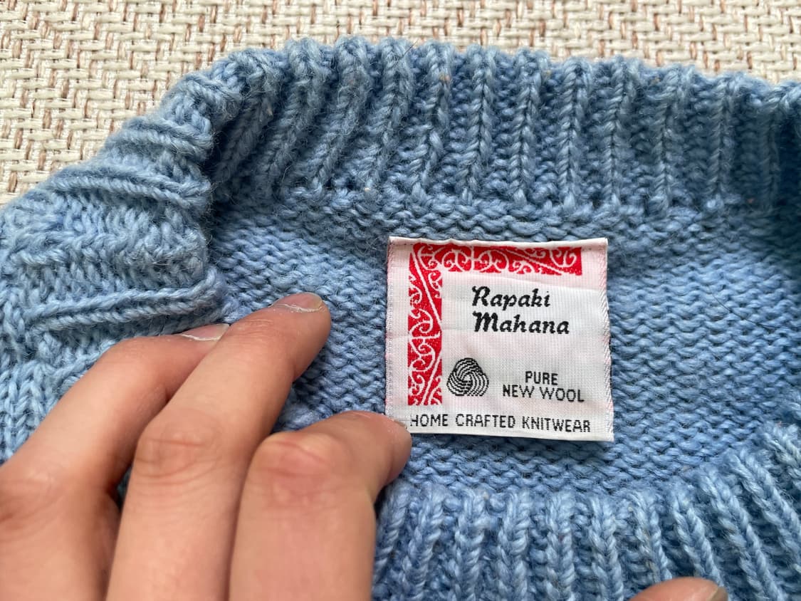 라파키 마하나 뉴질랜드 울 양 패턴 핸드니트 스웨터 J04010 상품이미지5