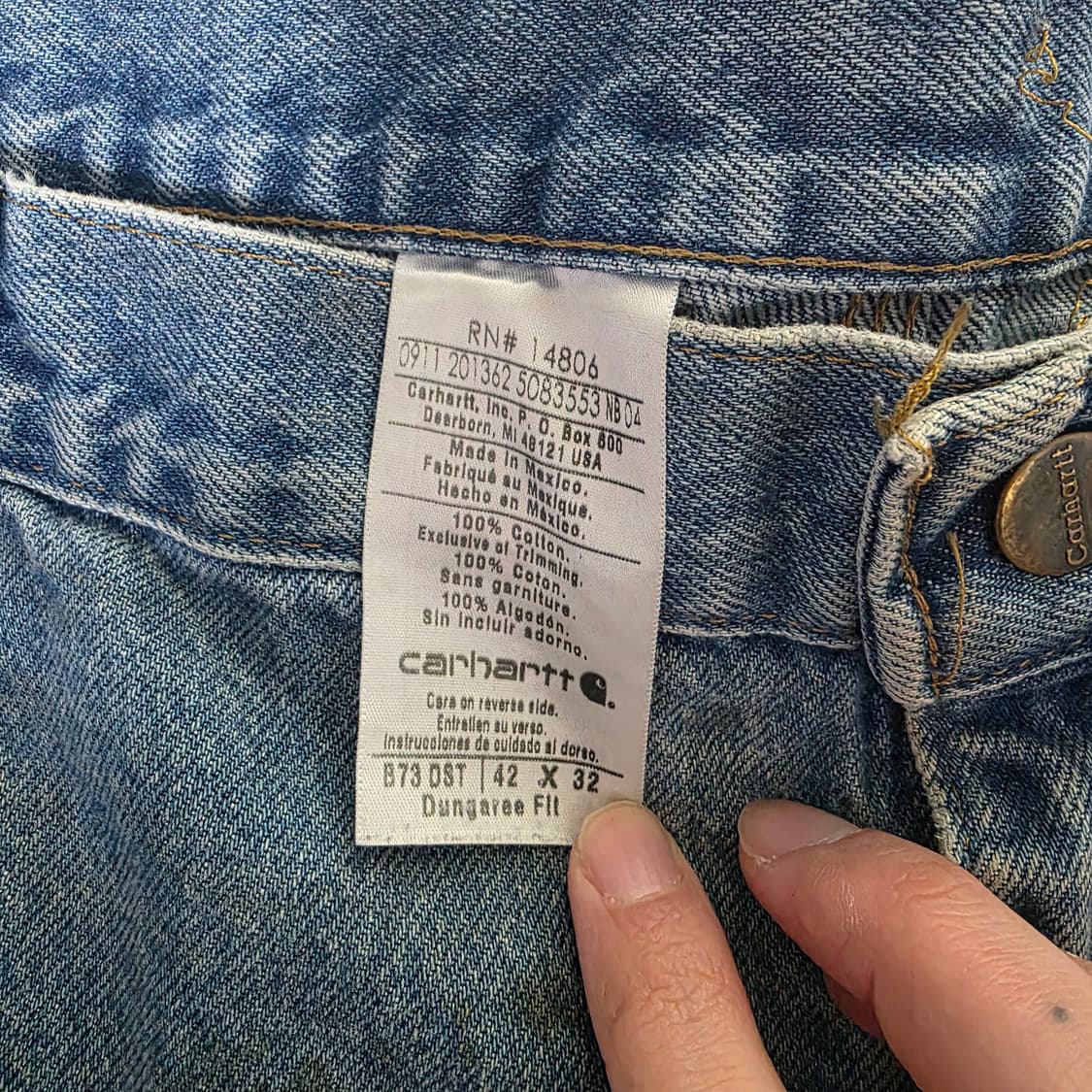 [42X32] 빈티지 칼하트 더블니 B73 DST 데님팬츠 B-12 상품이미지8