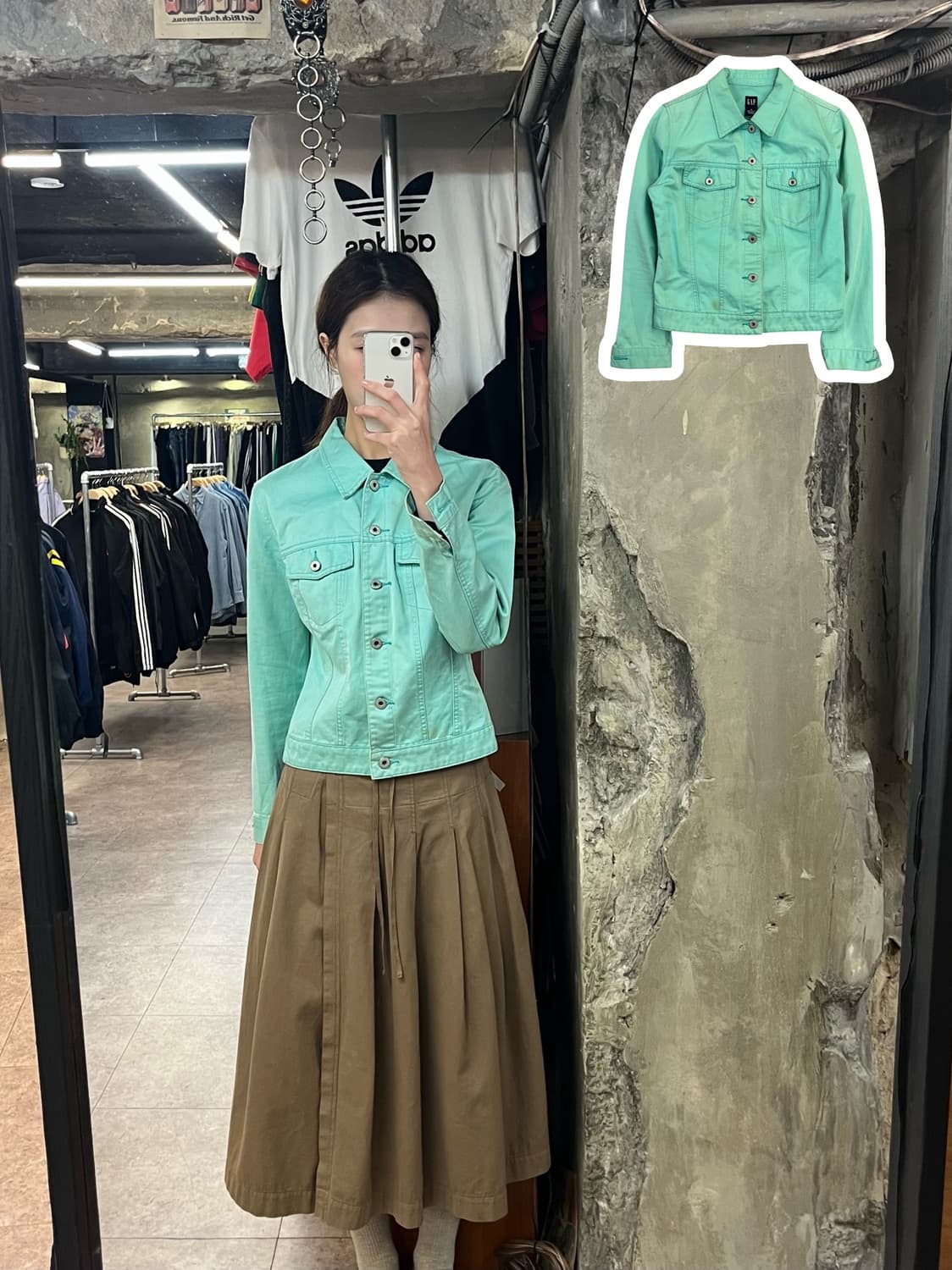 갭 코튼 자켓 민트 M #csz2554 상품이미지1