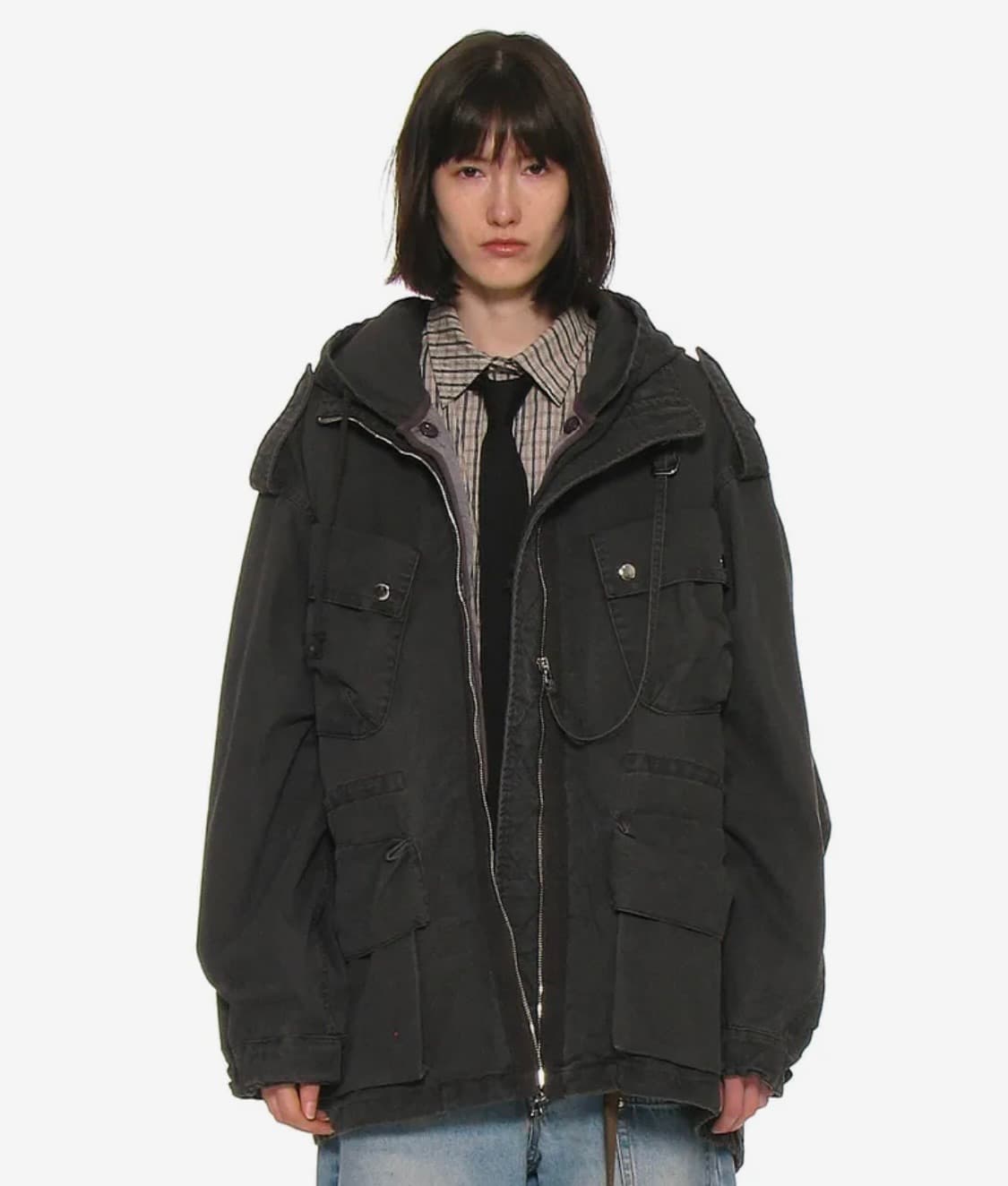 2 IN 1워시드 M65 필드 자켓_차콜 상품이미지1