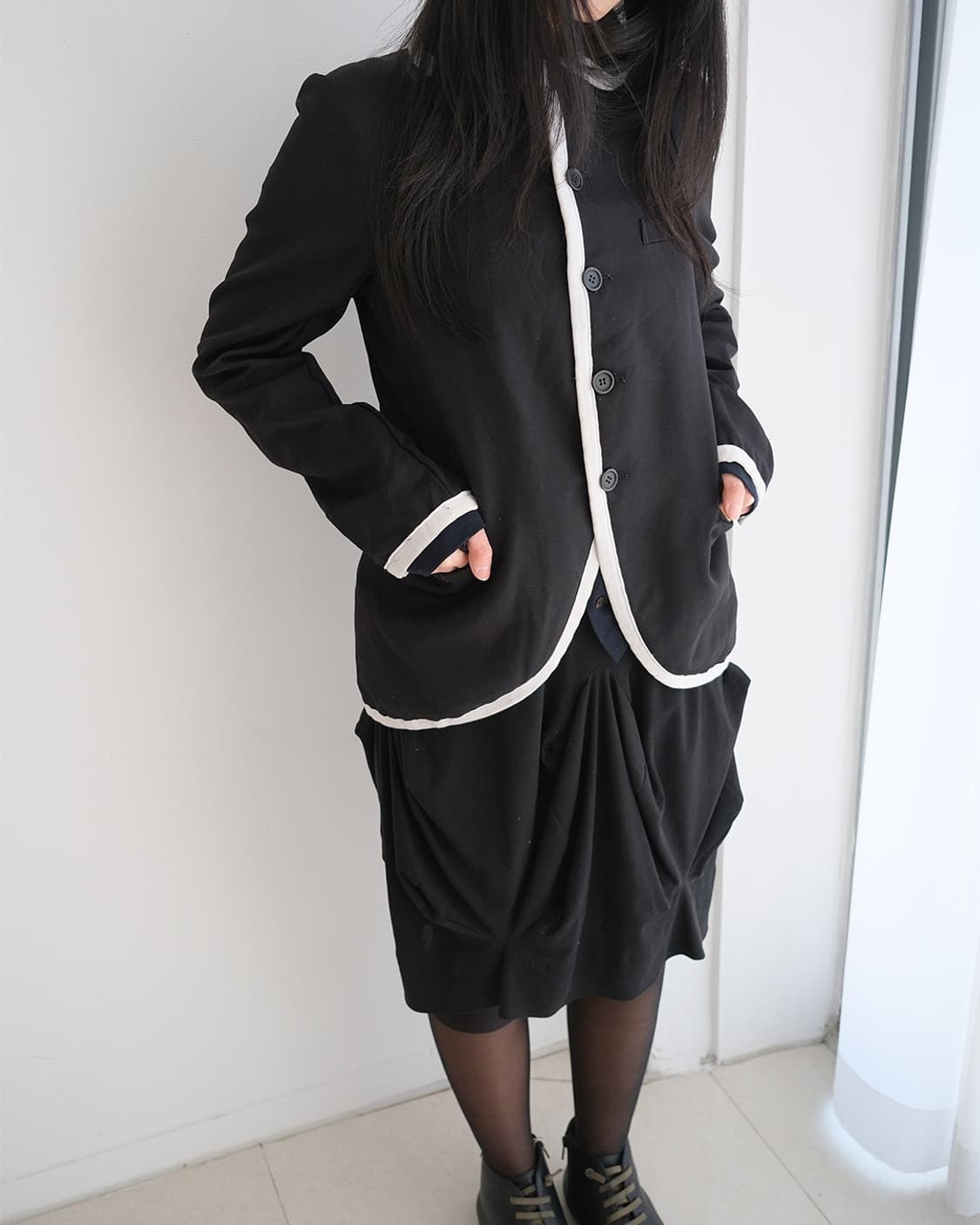 White tape trimming jacket 상품이미지2