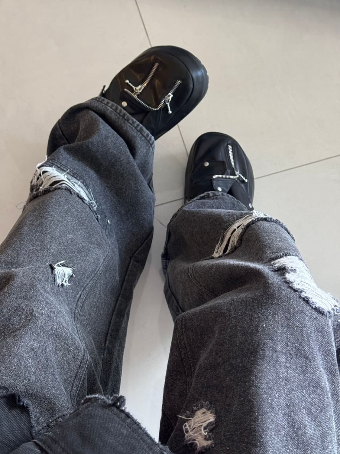 Double Knee Denim Wide Pants 상품이미지8