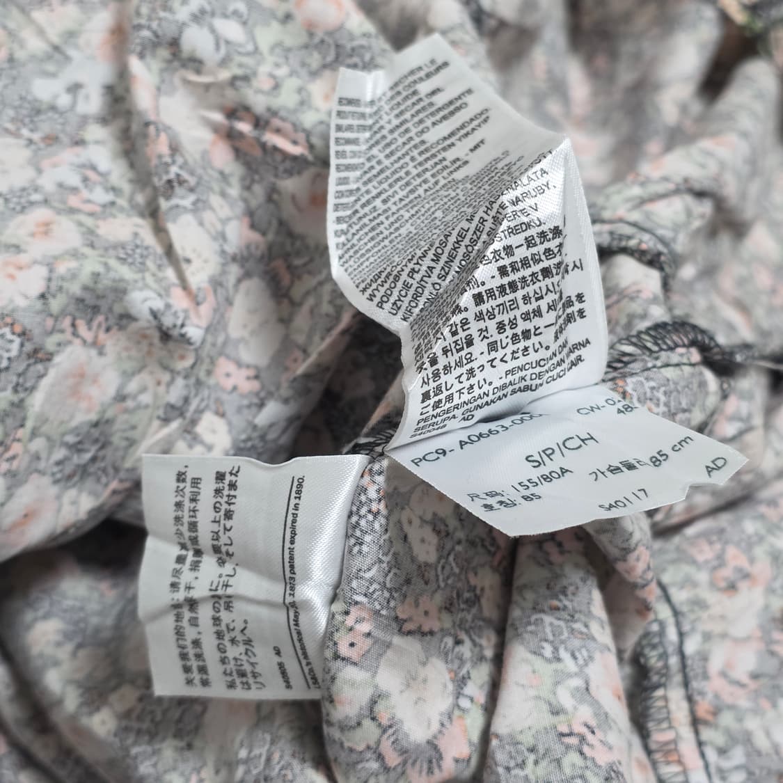 리바이스 빈티지)플로럴 윌라 트라페즈 꽃무늬퍼프 스퀘어 로맨틱 미니원피스 상품이미지6