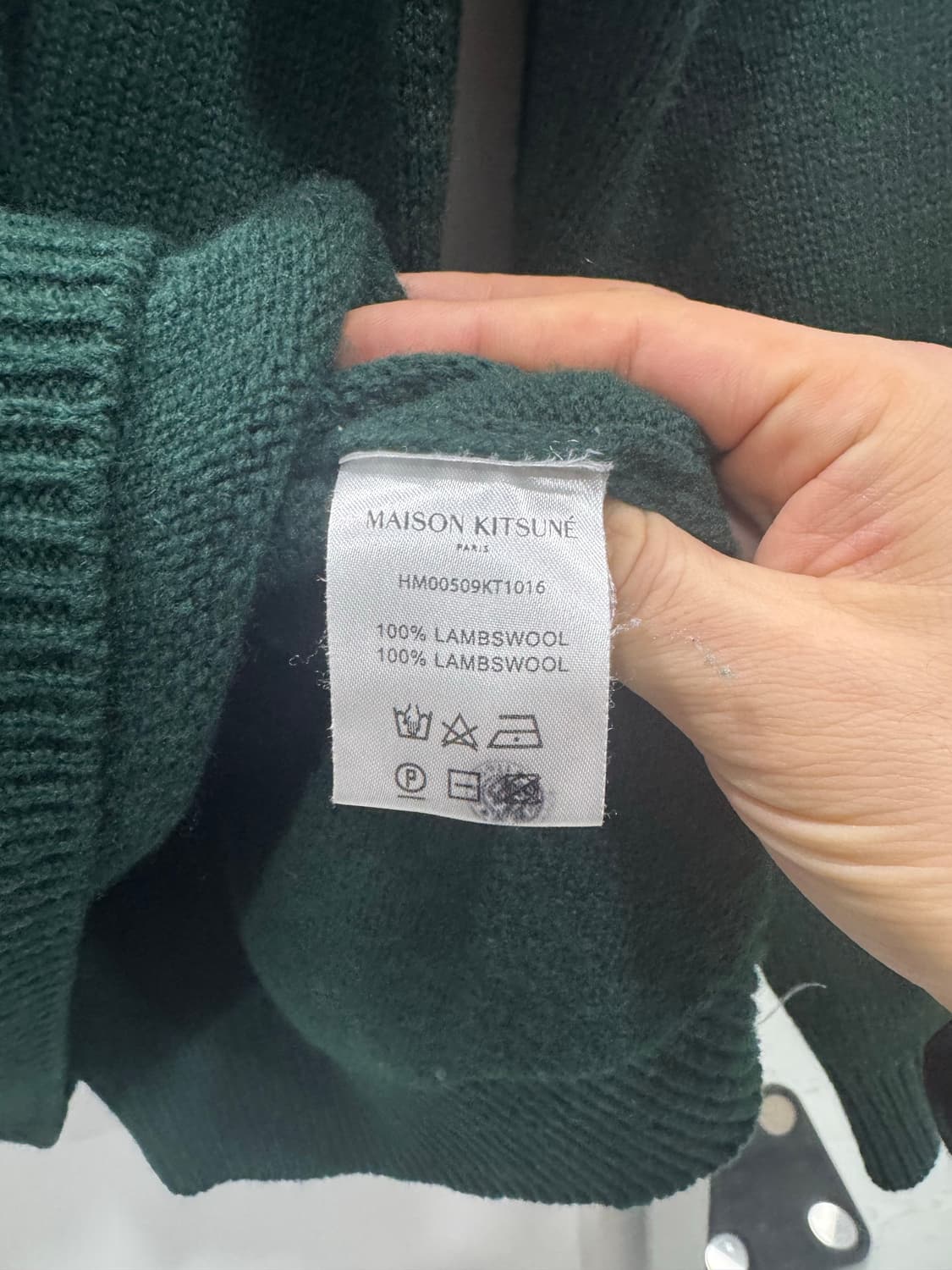 메종키츠네 빅폭스 헤드 그린 니트 상품이미지4